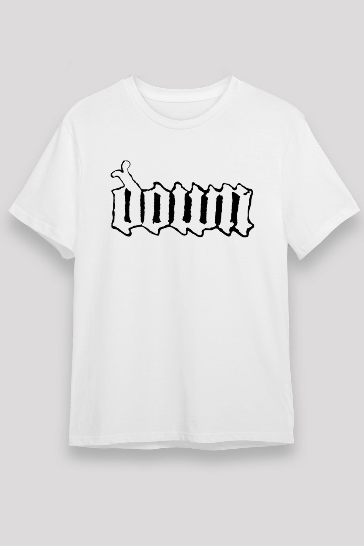Down Beyaz Unisex Tişört T-Shirt - TişörtFabrikası