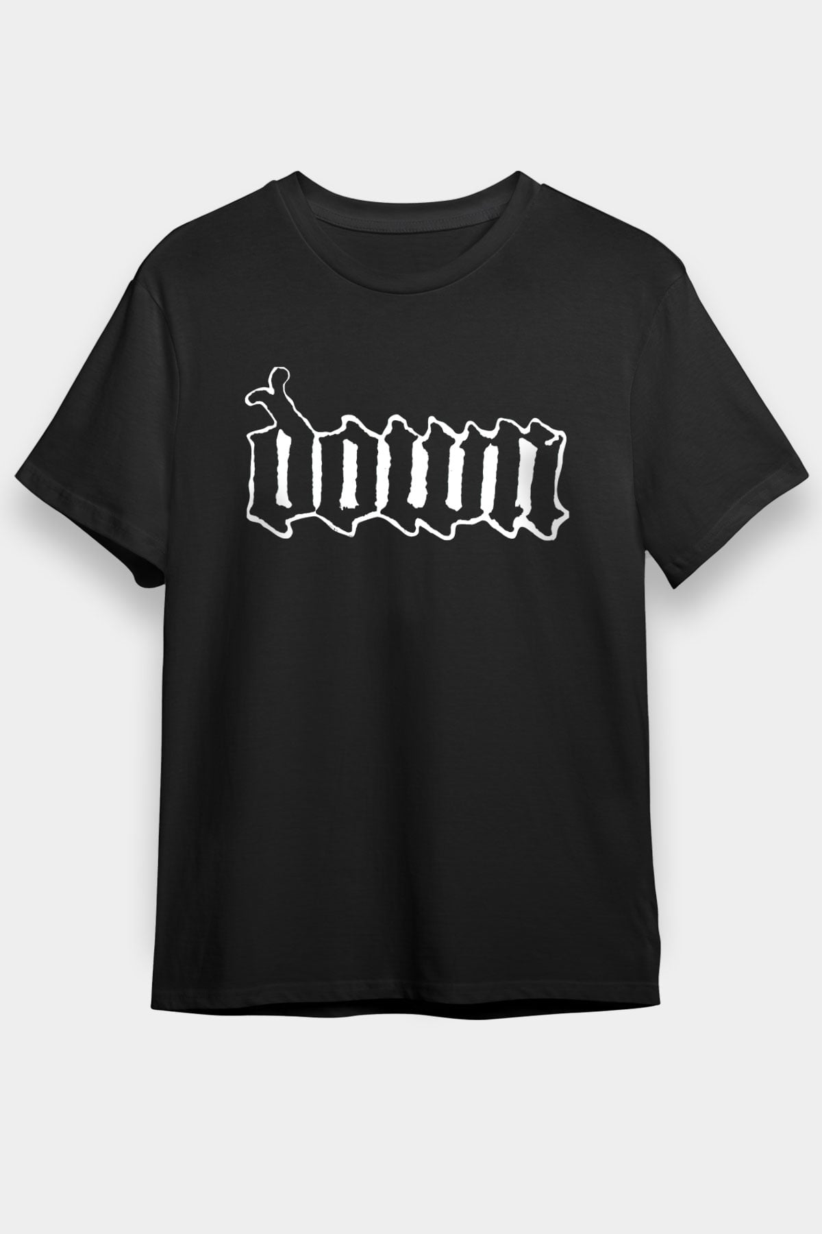 Down Siyah Unisex Tişört T-Shirt - TişörtFabrikası