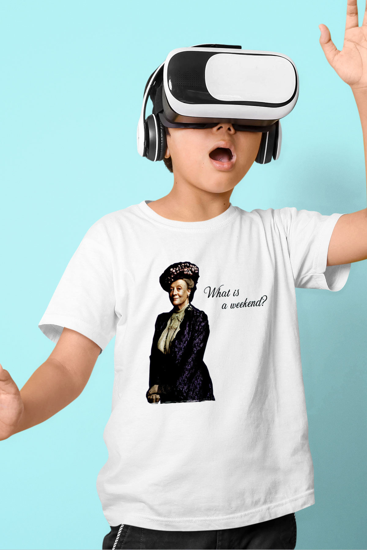 Downtown Abbey Beyaz Unisex Çocuk Tişört