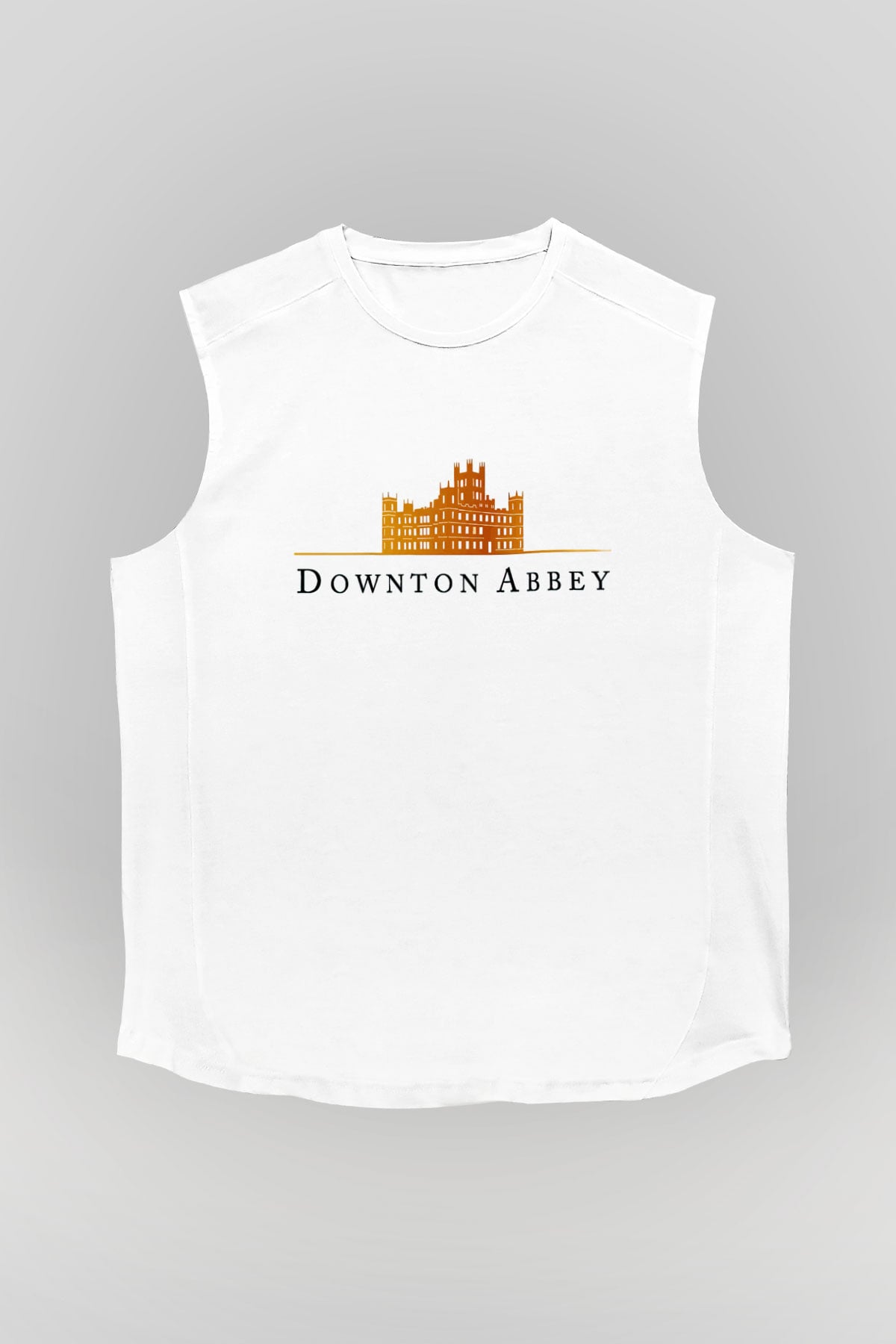 Downtown Abbey Beyaz Unisex Kolsuz Tişört
