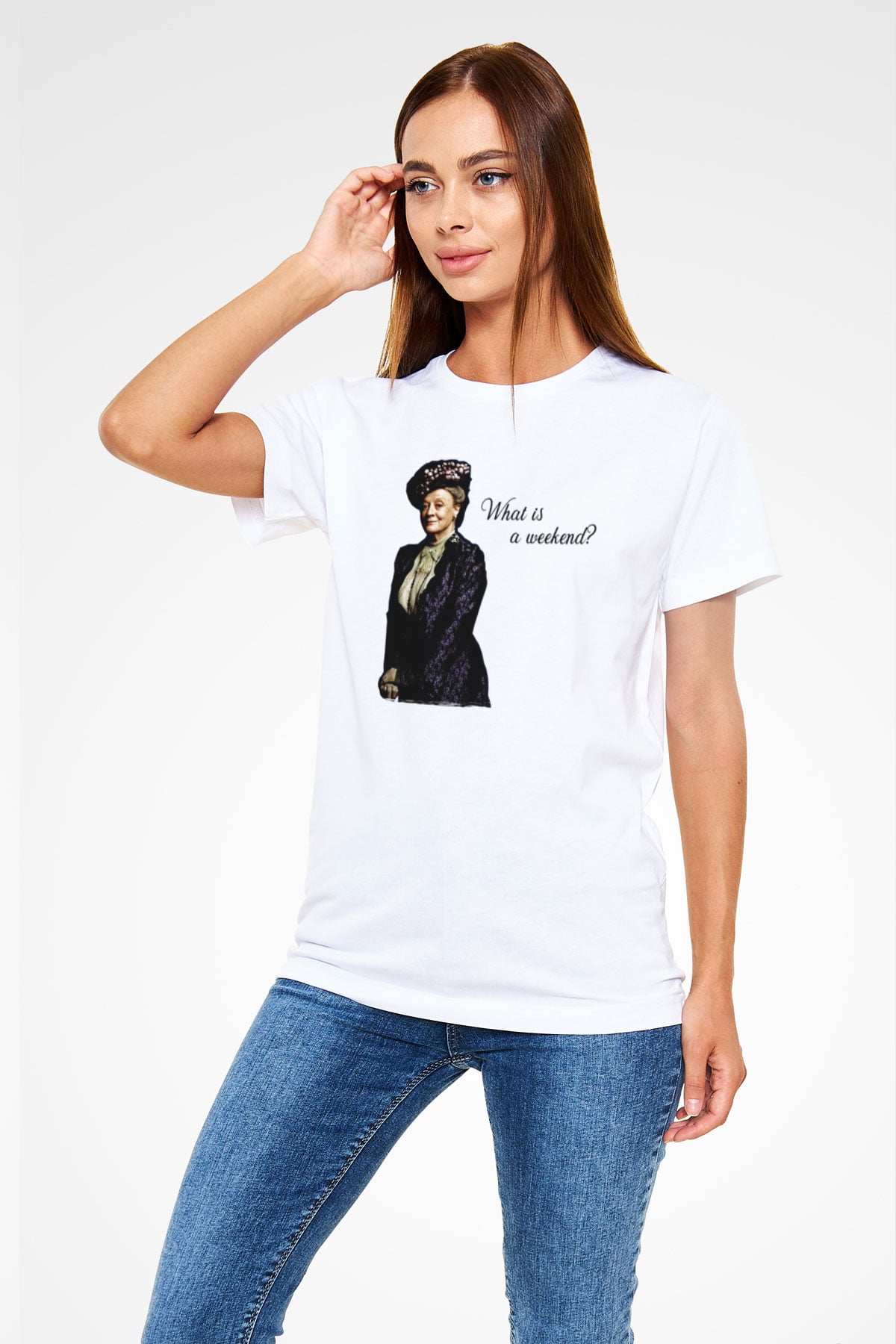 Downtown Abbey Beyaz Unisex Tişört T-Shirt