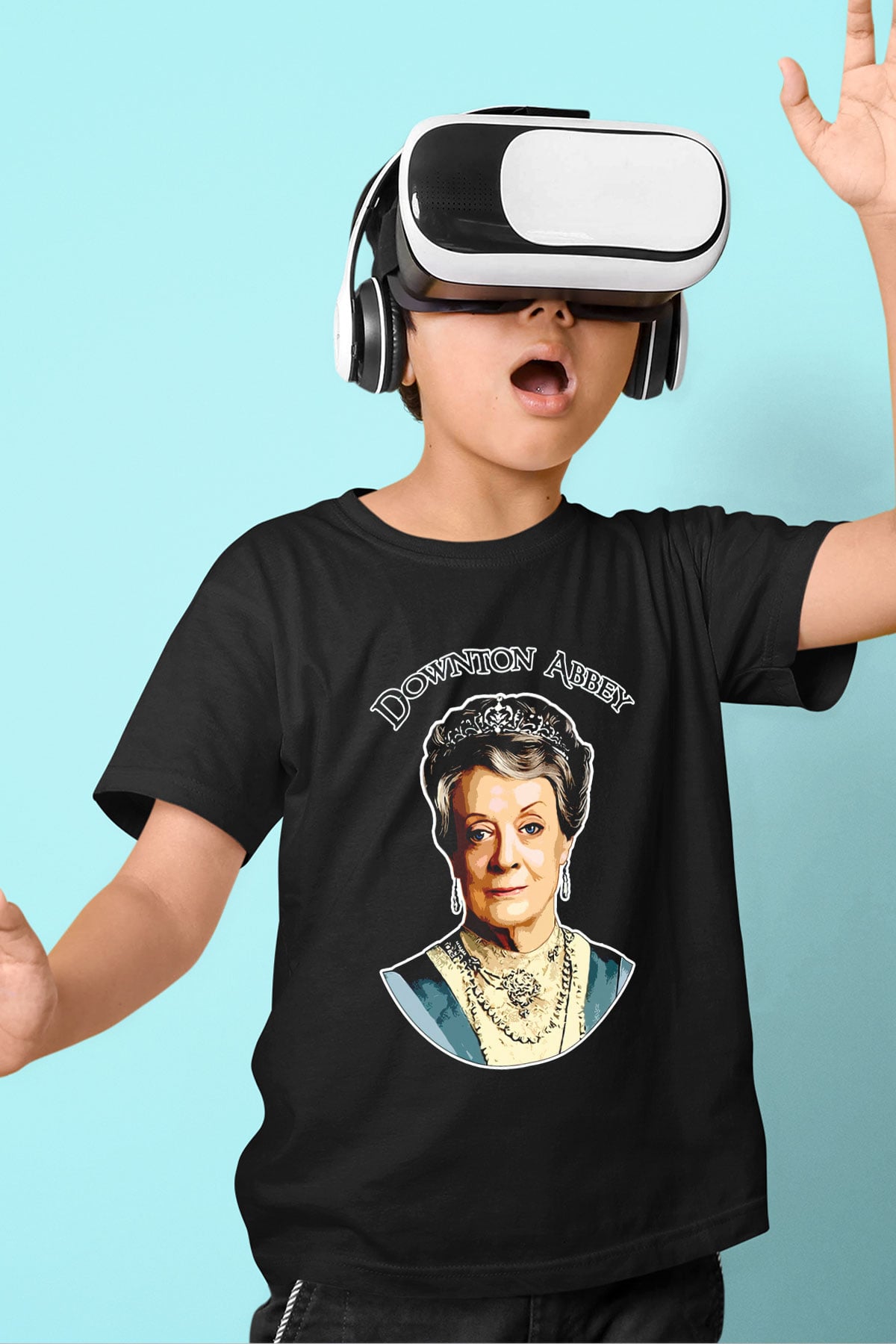 Downtown Abbey Siyah Unisex Çocuk Tişört