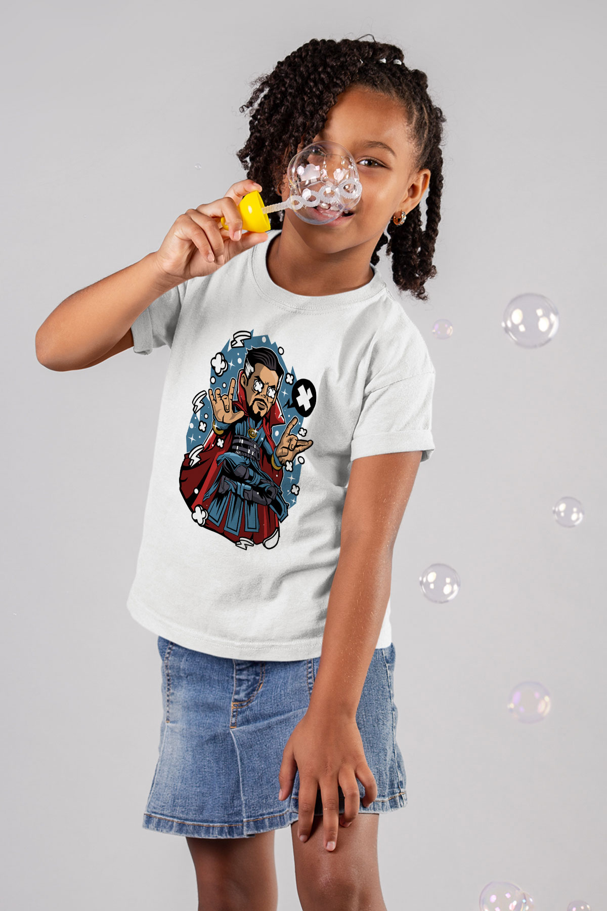 Dr Strange Baskılı Unisex Beyaz Çocuk Tişört