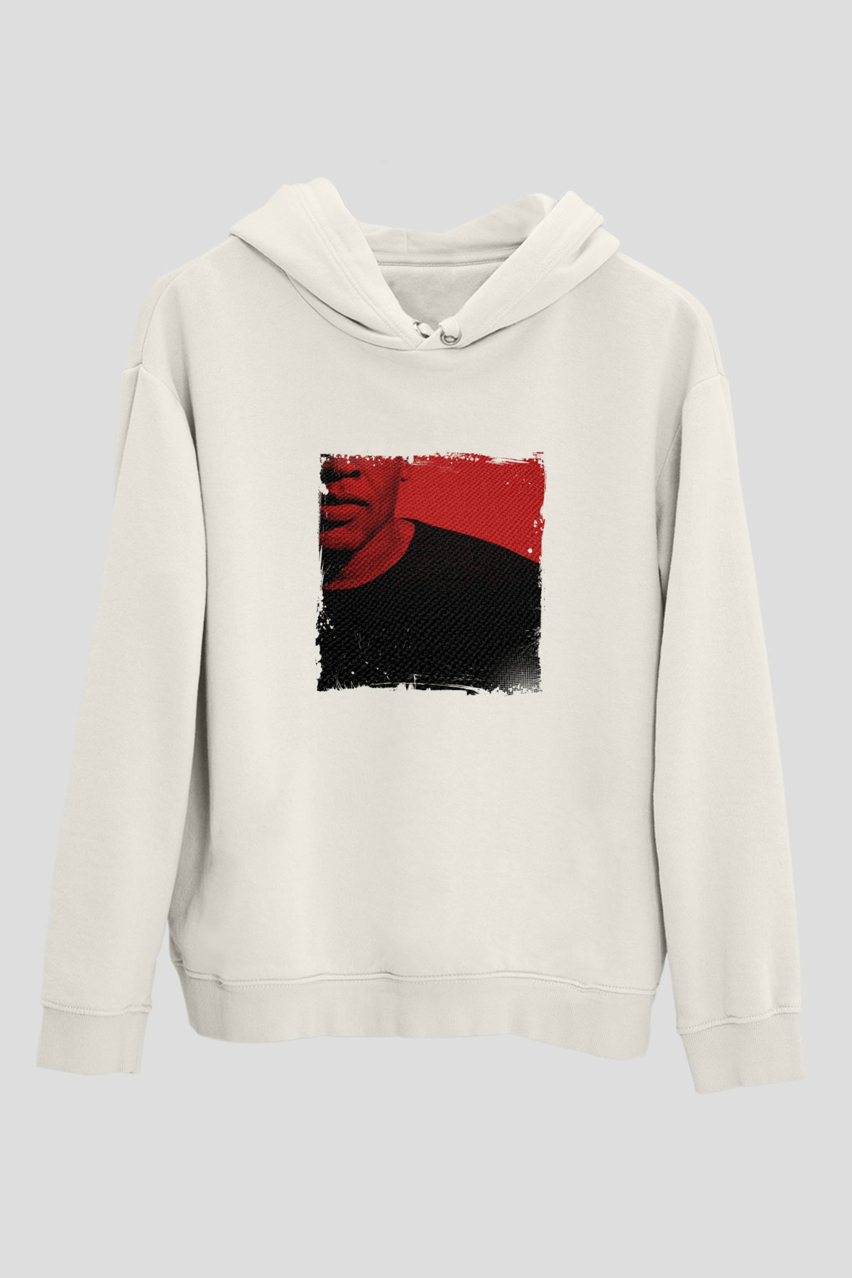 Dr. Dre Baskılı Unisex Beyaz Kapüşonlu Sweatshirt