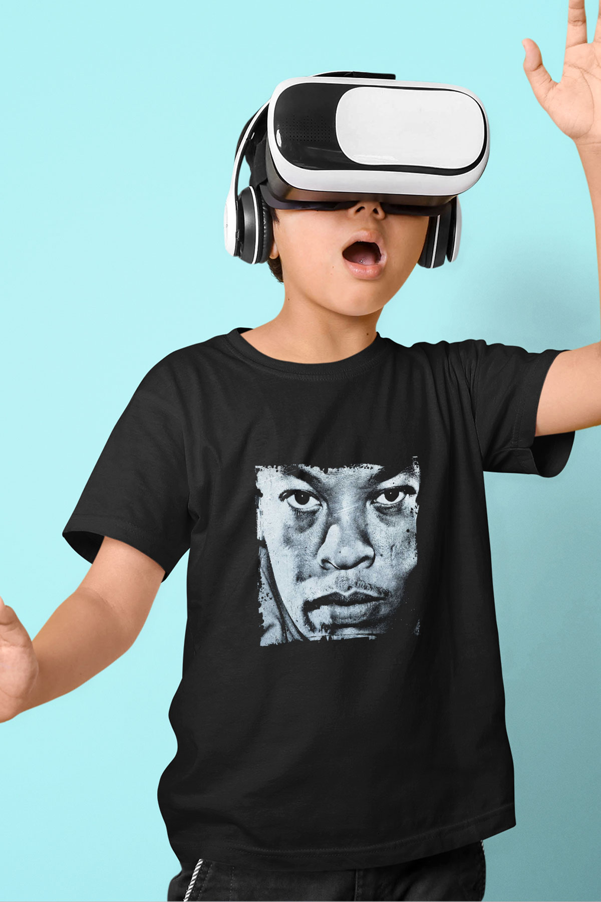 Dr. Dre Baskılı Unisex Siyah Çocuk Tişört