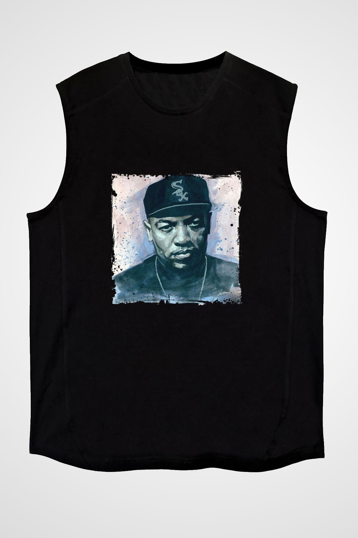 Dr. Dre Baskılı Unisex Siyah Kolsuz Tişört