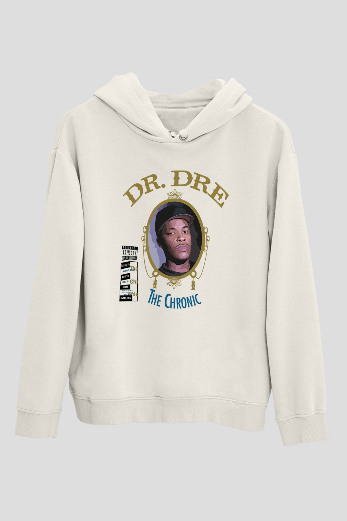 Dr.Dre Beyaz Unisex Kapüşonlu Sweatshirt