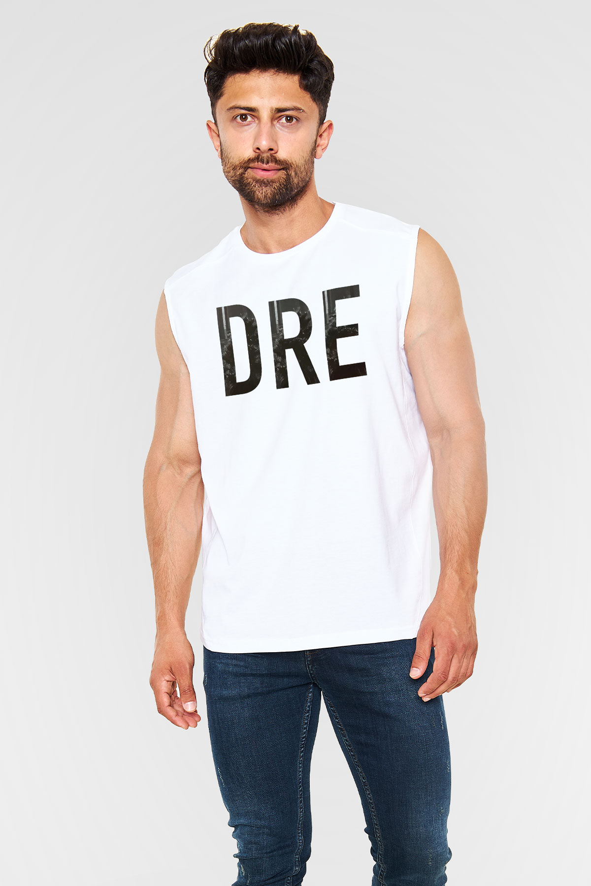 Dr.Dre Beyaz Unisex Kolsuz Tişört