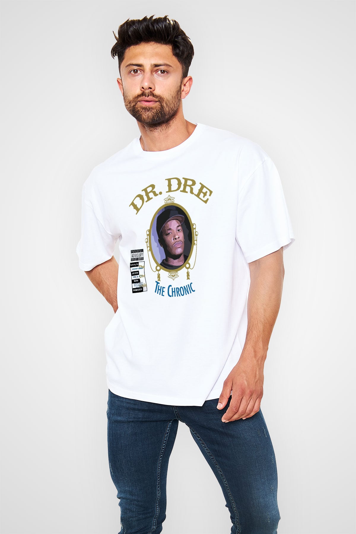Dr.Dre Beyaz Oversize Tişört Oversize T-shirt - TişörtFabrikası