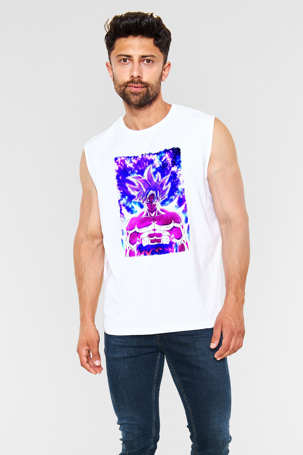 Dragonball Beyaz Unisex Kolsuz Tişört