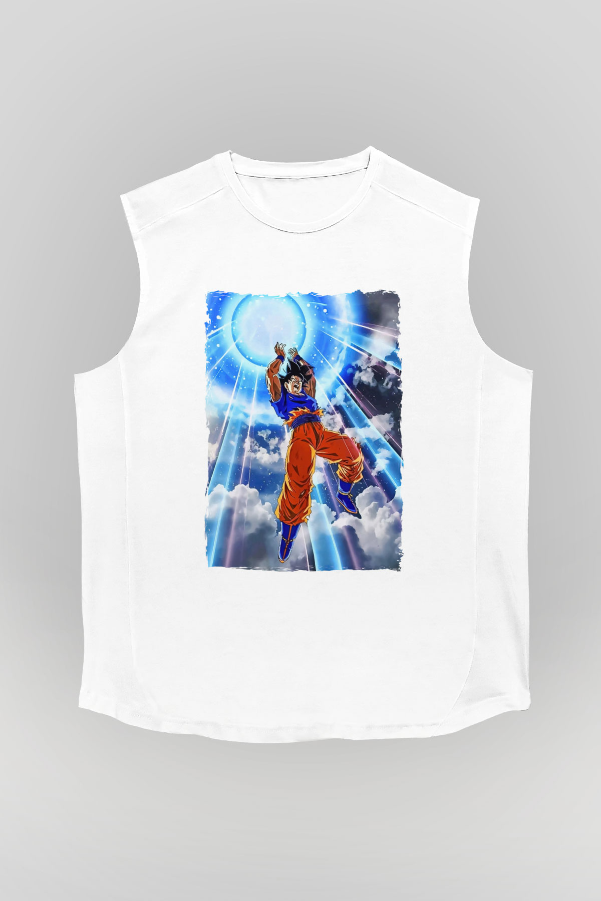 Dragonball Beyaz Unisex Kolsuz Tişört