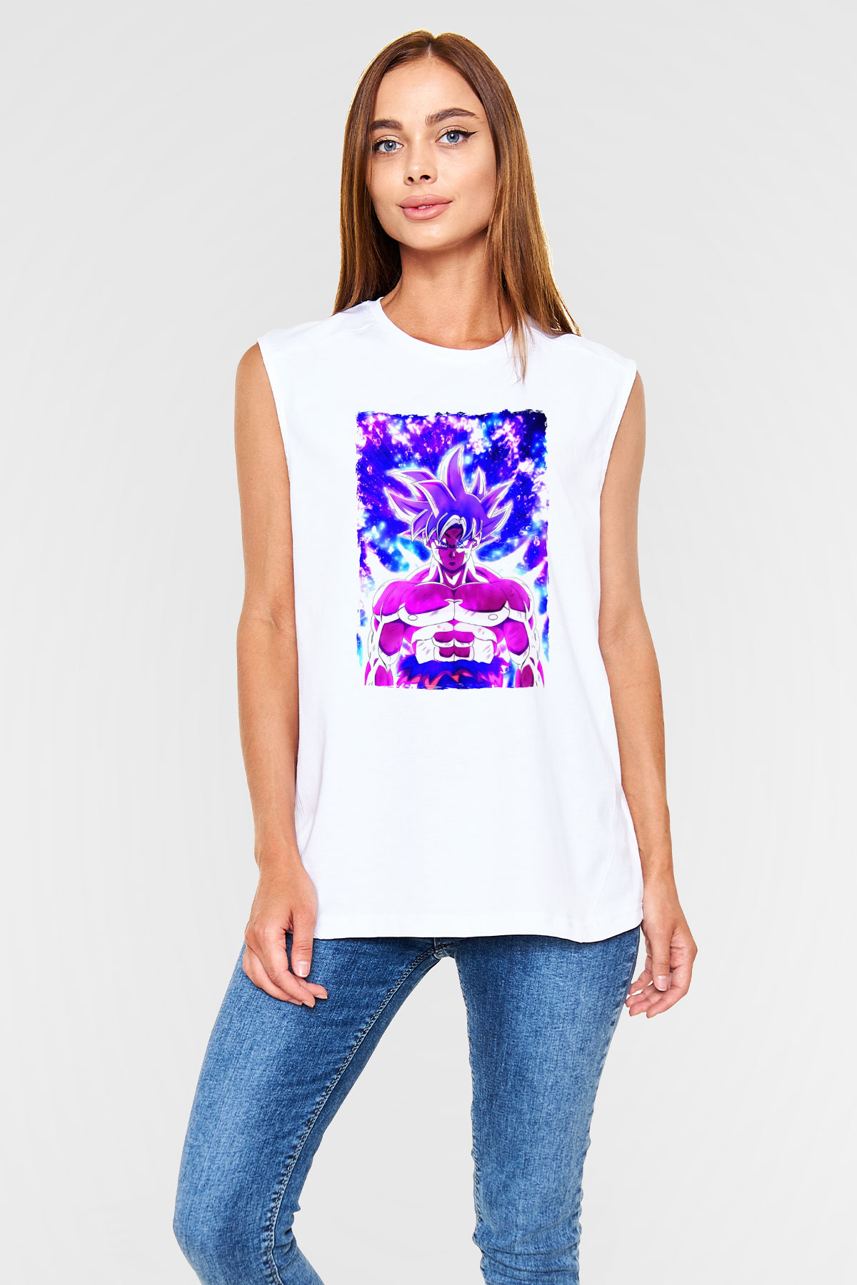 Dragonball Beyaz Unisex Kolsuz Tişört