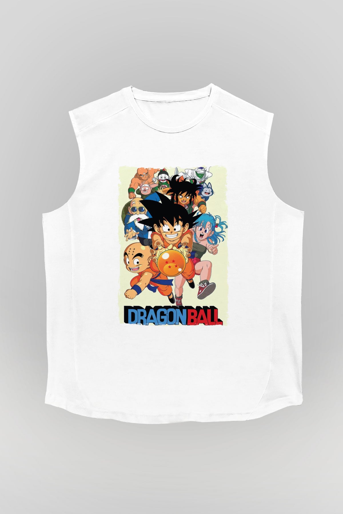 Dragonball Beyaz Unisex Kolsuz Tişört