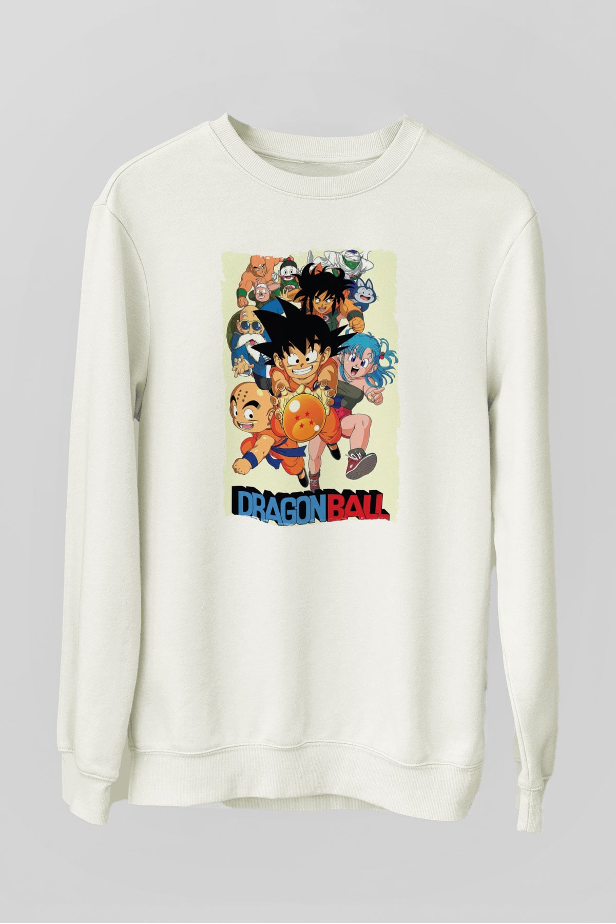Dragonball Beyaz Unisex Sweatshirt