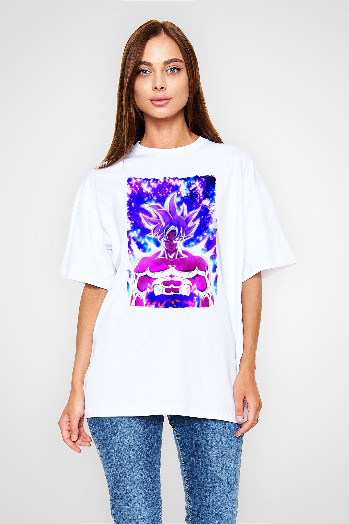 Dragonball Beyaz Oversize Tişört Oversize T-shirt