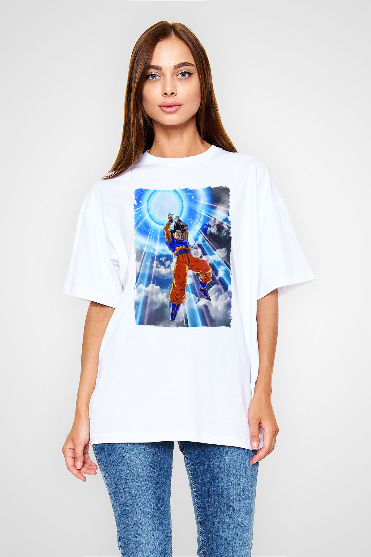 Dragonball Beyaz Oversize Tişört Oversize T-shirt
