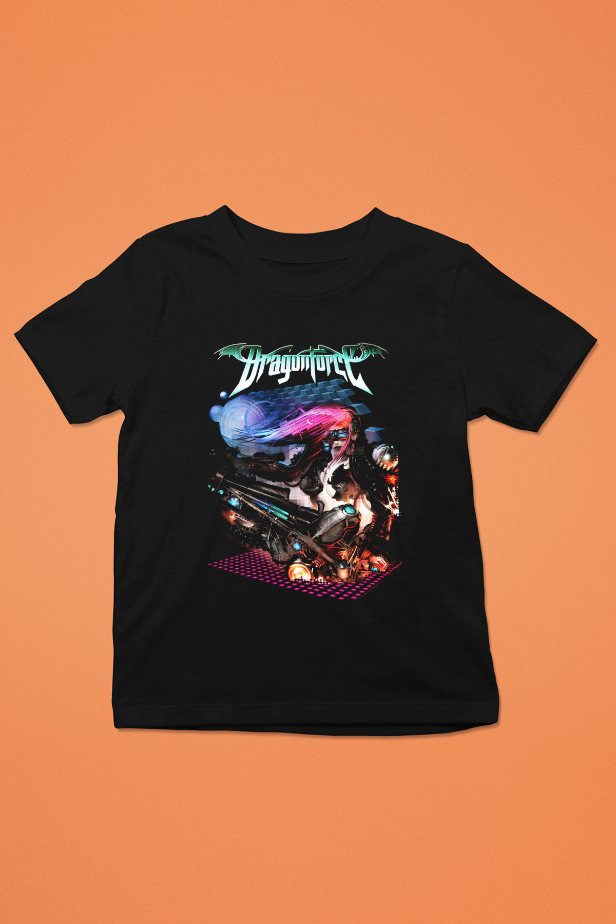 DragonForce Baskılı Siyah Unisex Çocuk Tişört