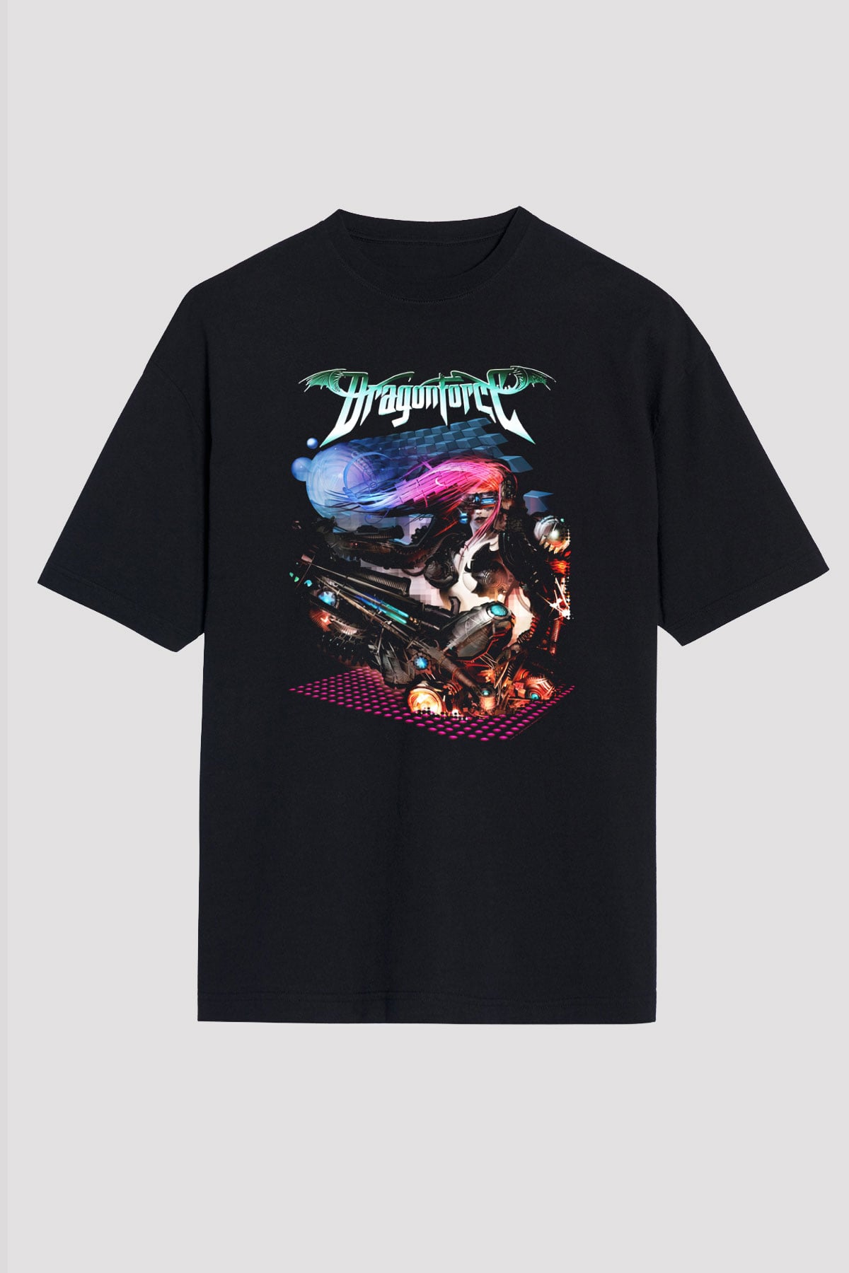 DragonForce Siyah Unisex Oversize Tişört T-Shirt