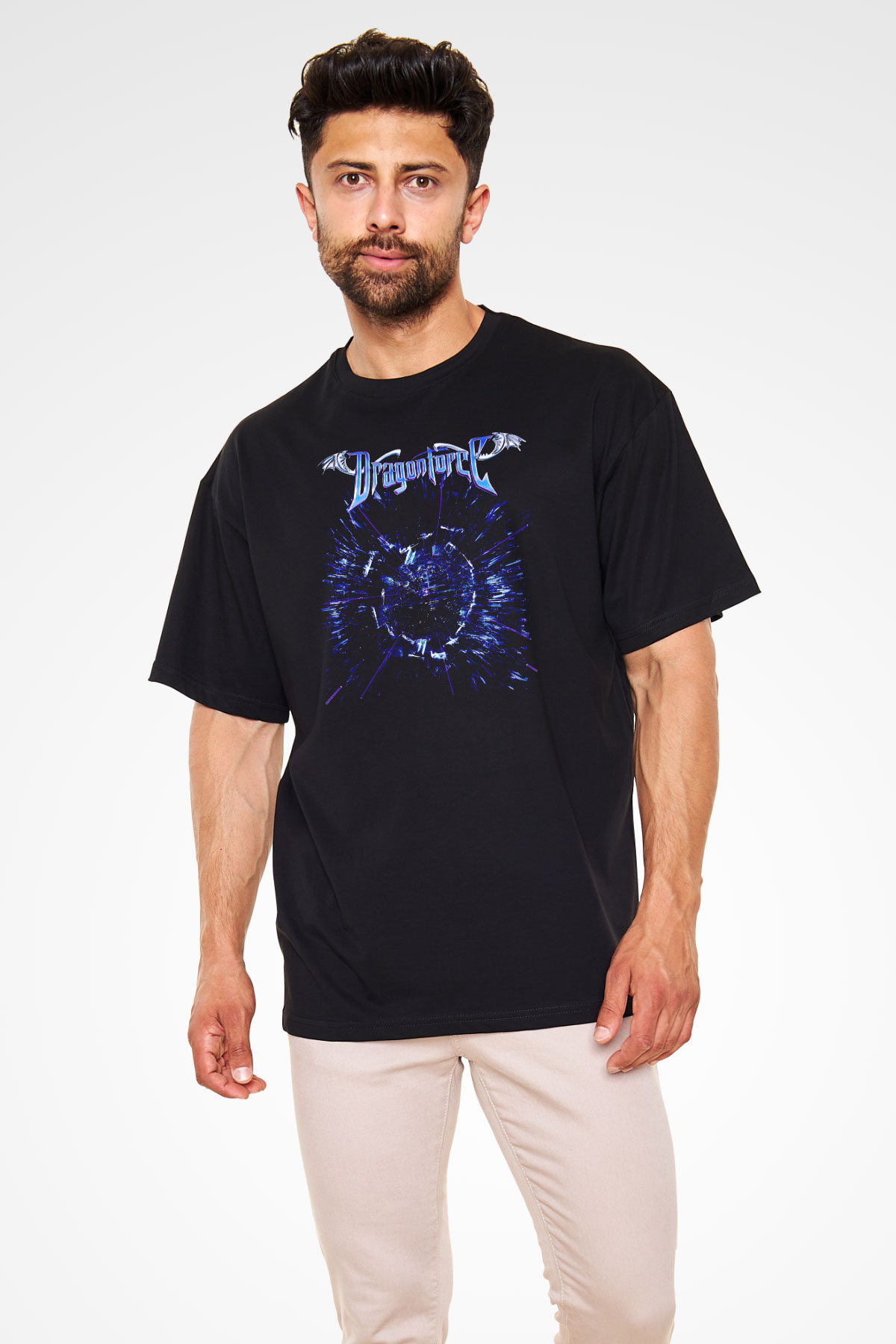 DragonForce Siyah Oversize Tişört Oversize T-shirt - TişörtFabrikası
