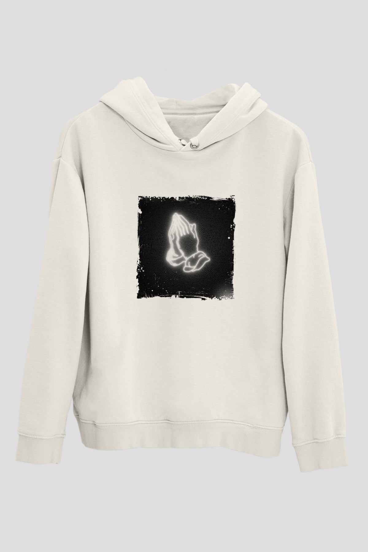 Drake Baskılı Unisex Beyaz Kapüşonlu Sweatshirt