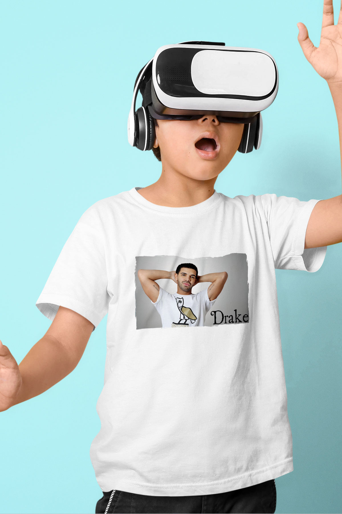 Drake Beyaz Unisex Çocuk Tişört
