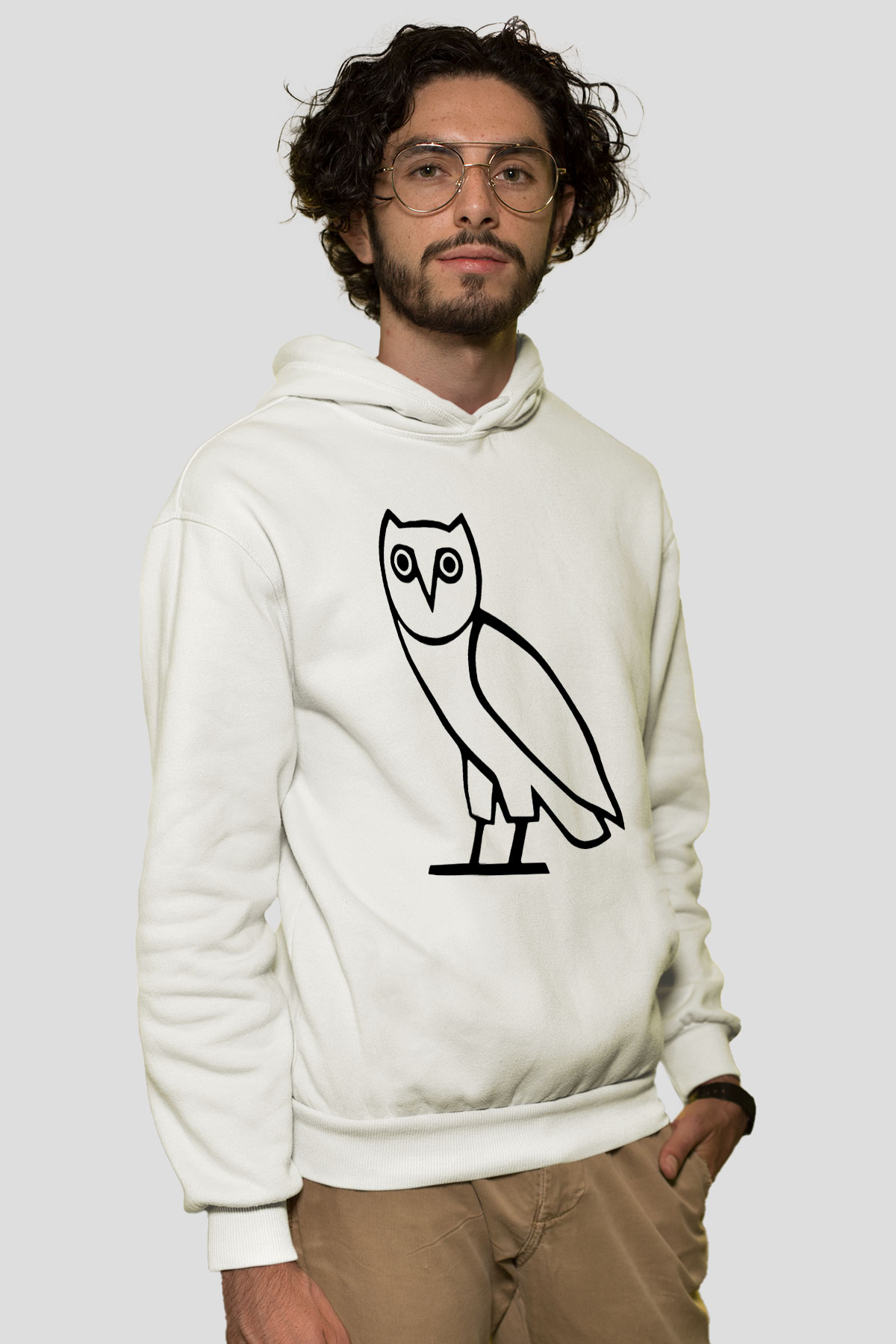 Drake Beyaz Unisex Kapşonlu Sweatshirt