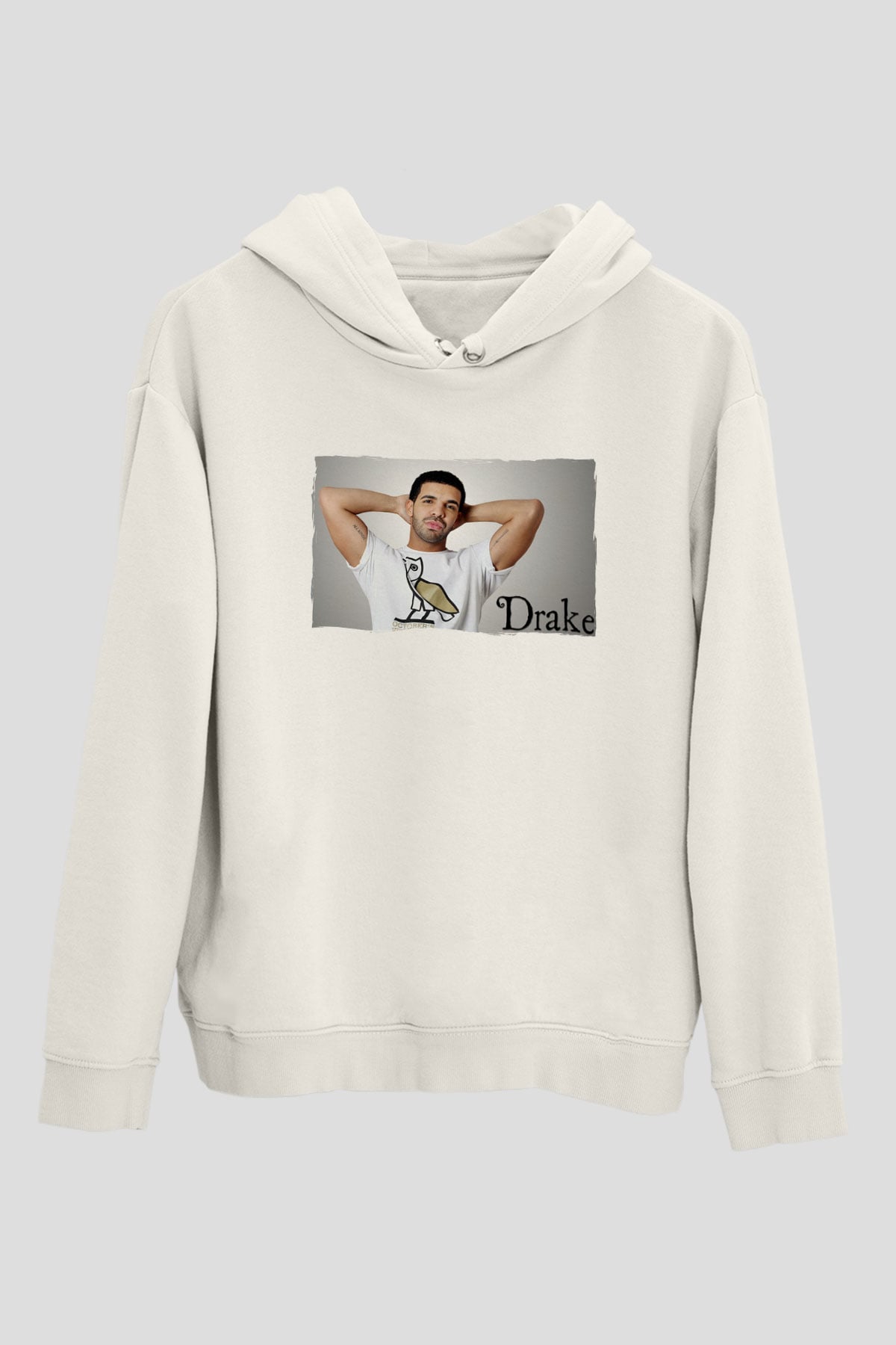 Drake Beyaz Unisex Kapüşonlu Sweatshirt