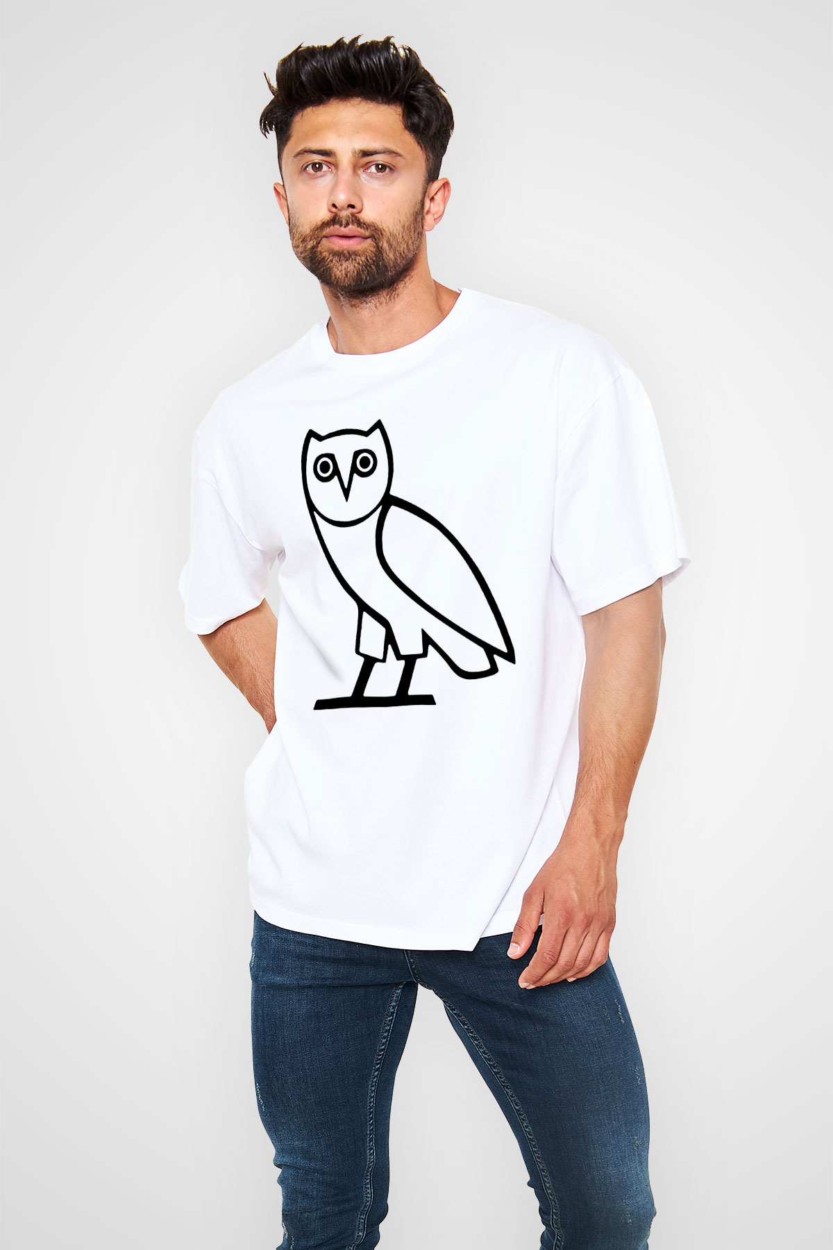 Drake Beyaz Unisex Oversize Tişört T-Shirt