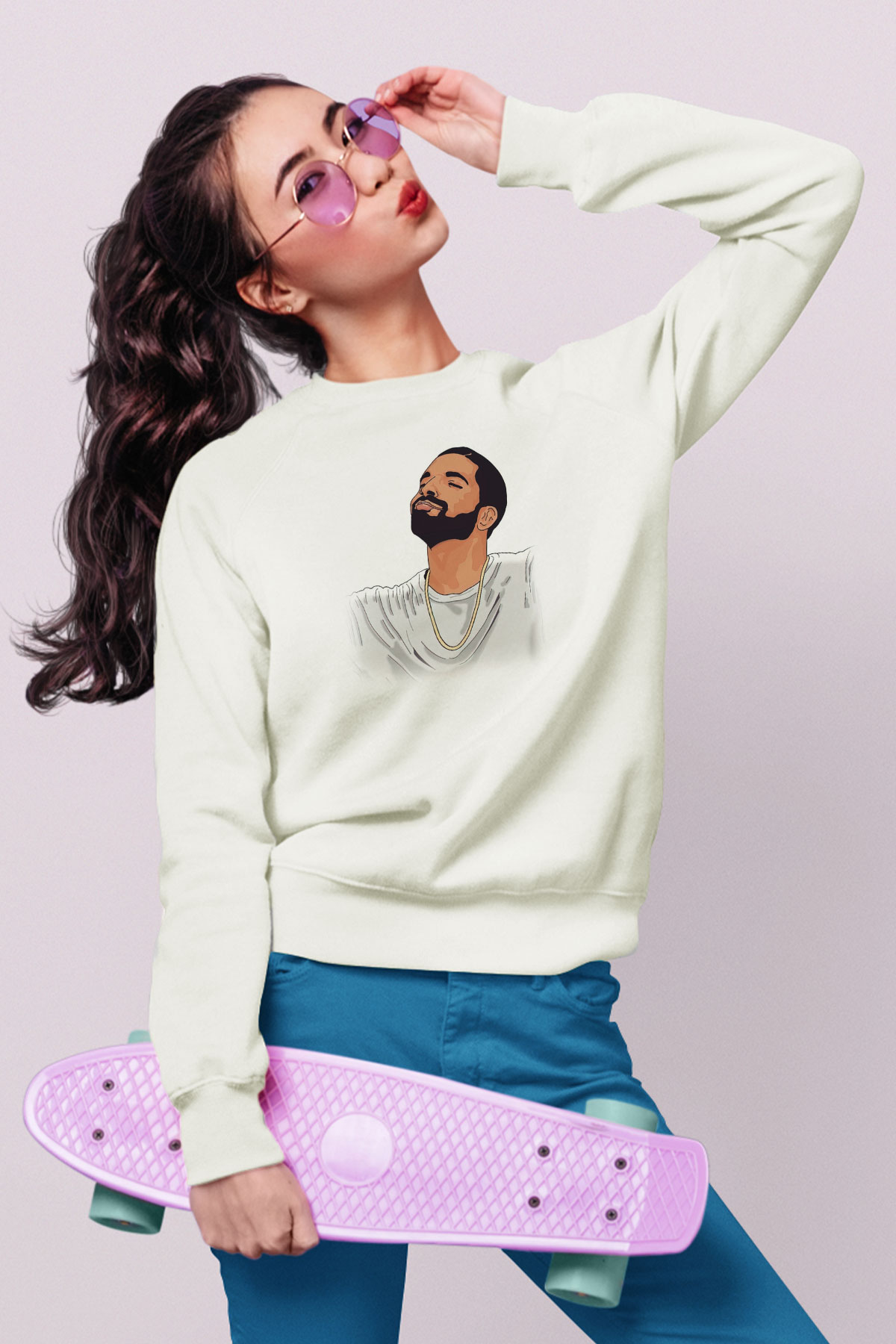 Drake Beyaz Unisex Sweatshirt