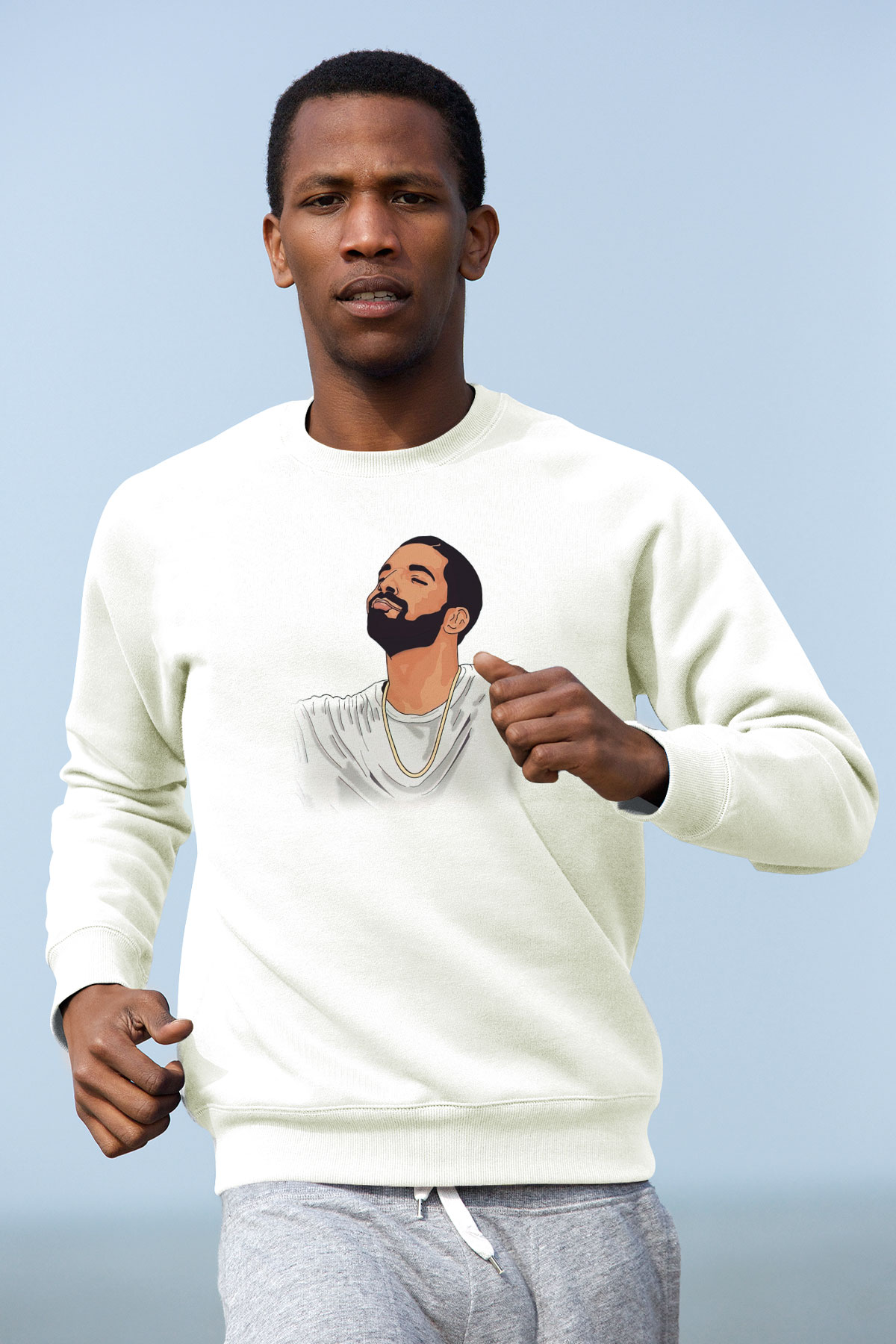 Drake Beyaz Unisex Sweatshirt