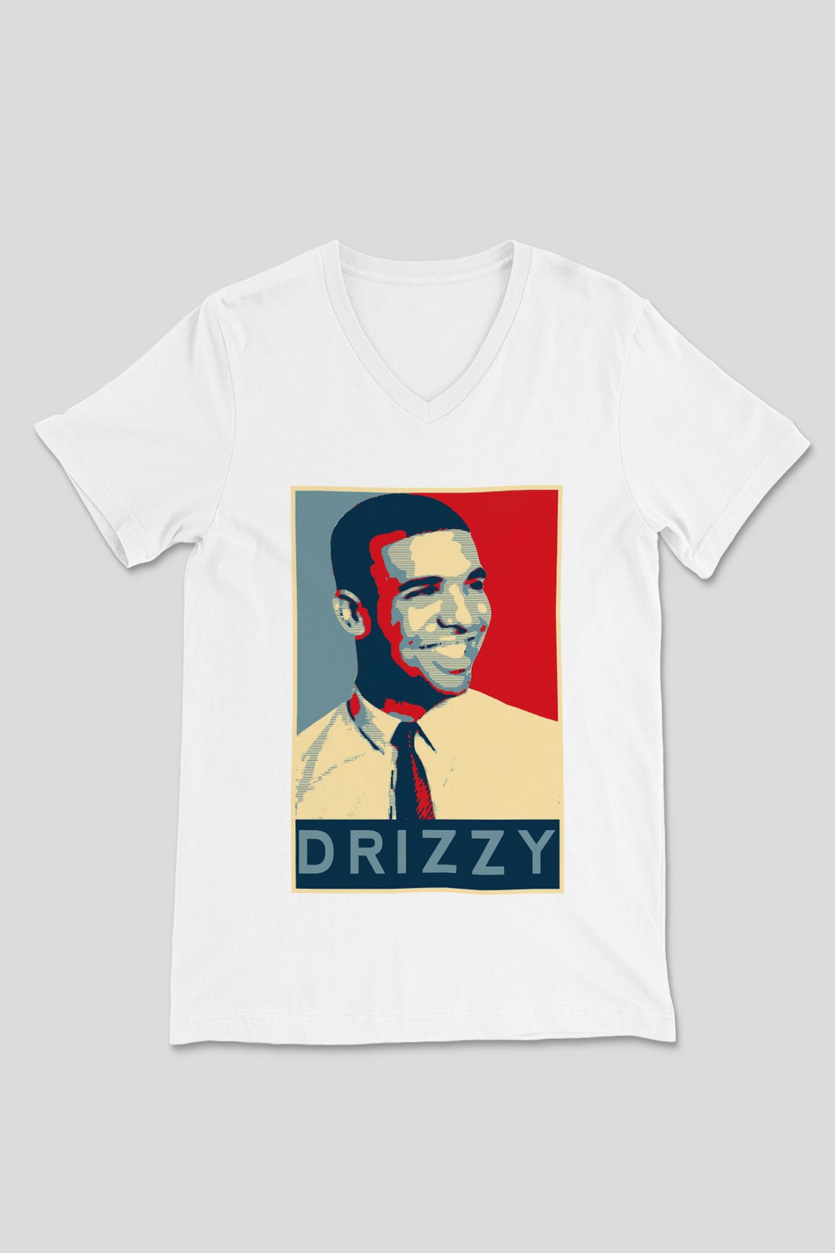 Drake Beyaz Unisex V Yaka Tişört T-Shirt