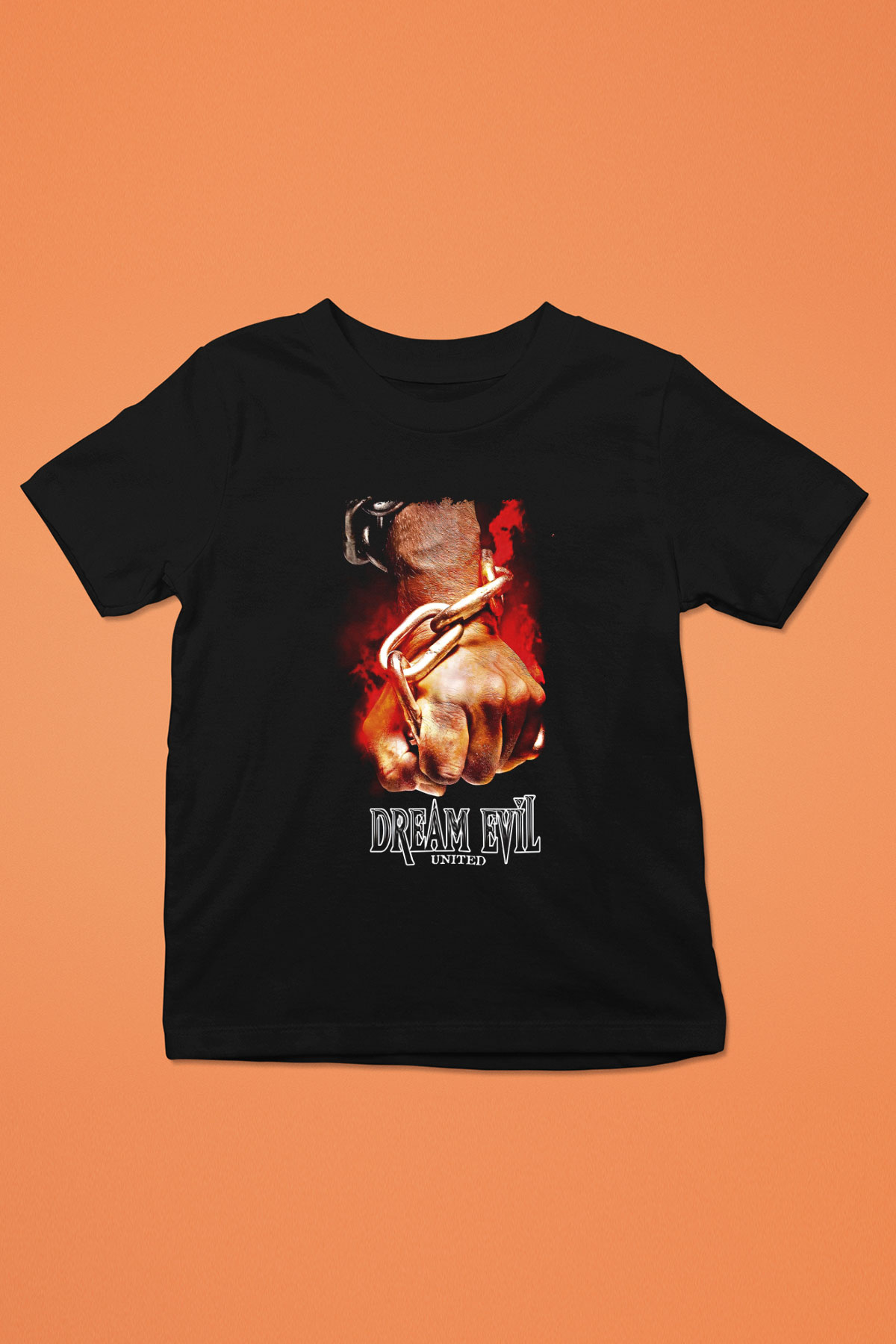 Dream Evil Baskılı Unisex Siyah Çocuk Tişört - Tshirt