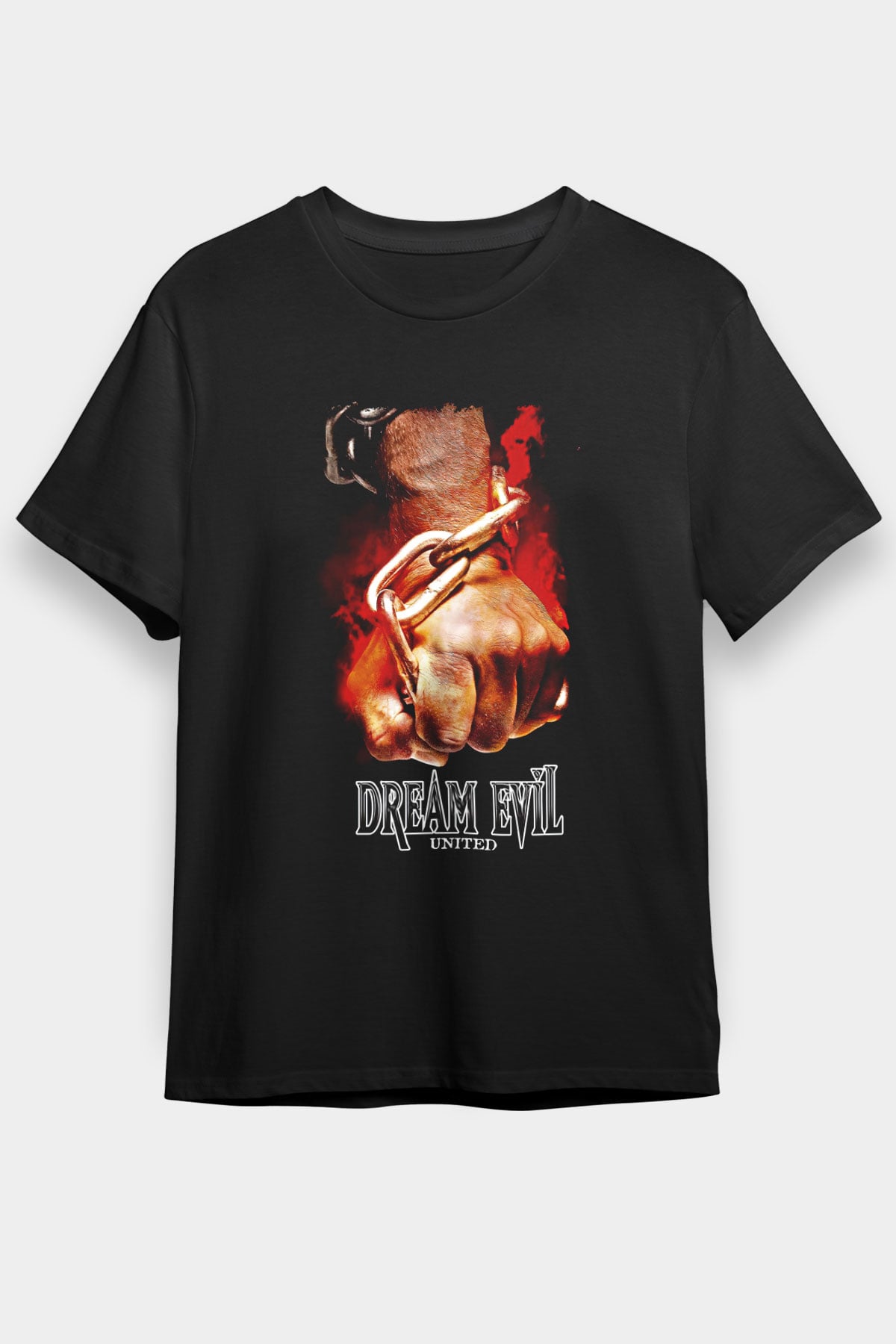 Dream Evil Baskılı Unisex Siyah Tişört - Tshirt