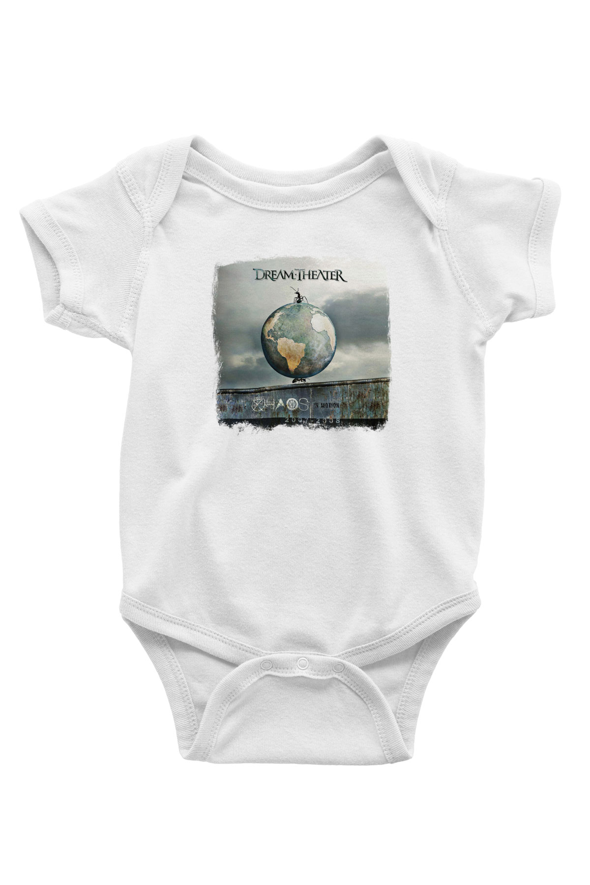 Dream Theater Baskılı Unisex Beyaz Bebek Body - Zıbın