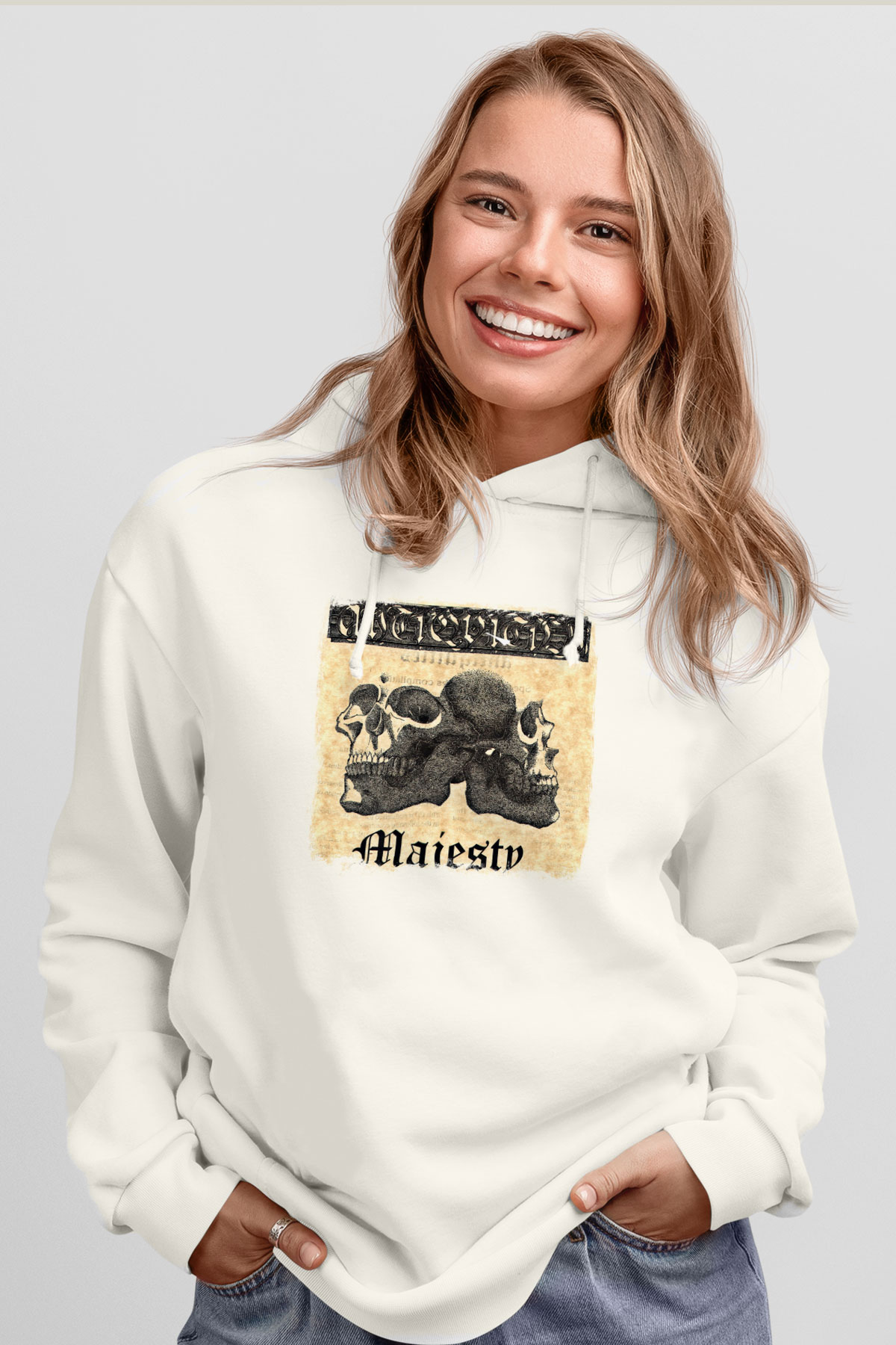 Dream Theater Baskılı Unisex Beyaz Hoodie