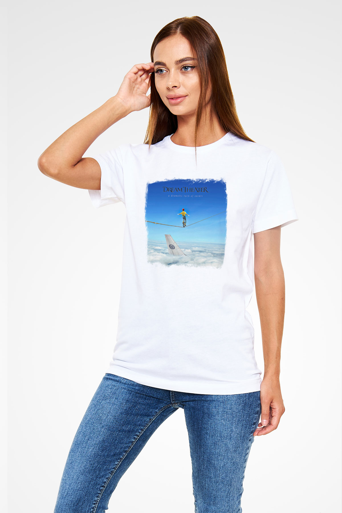 Dream Theater Baskılı Unisex Beyaz Tişört