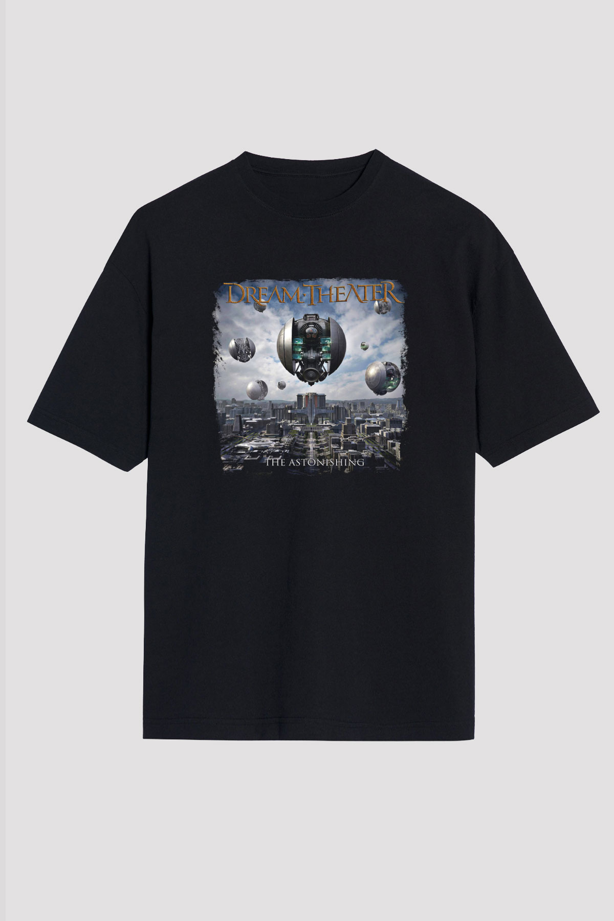Dream Theater Baskılı Unisex Siyah Oversize Tişört