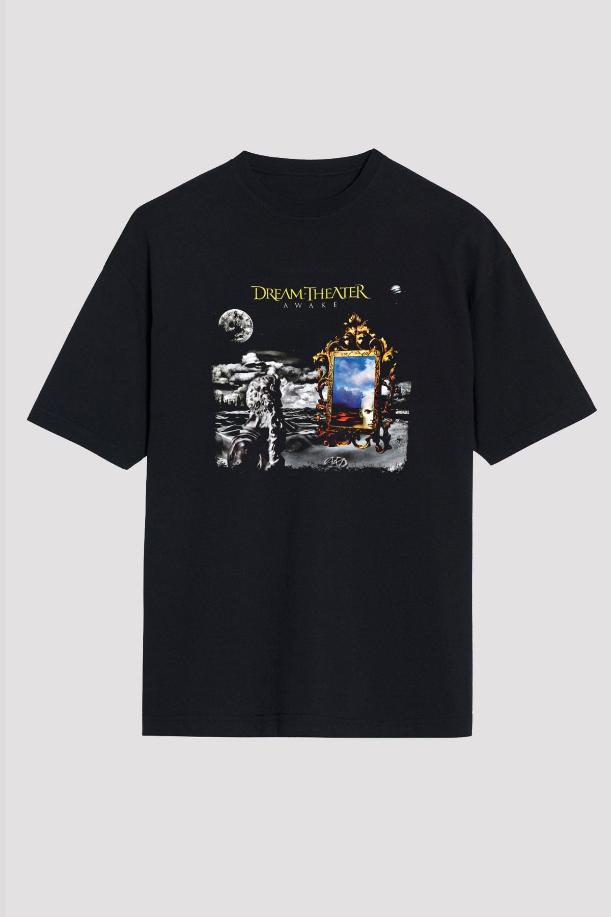 Dream Theater Baskılı Unisex Siyah Oversize Tişört
