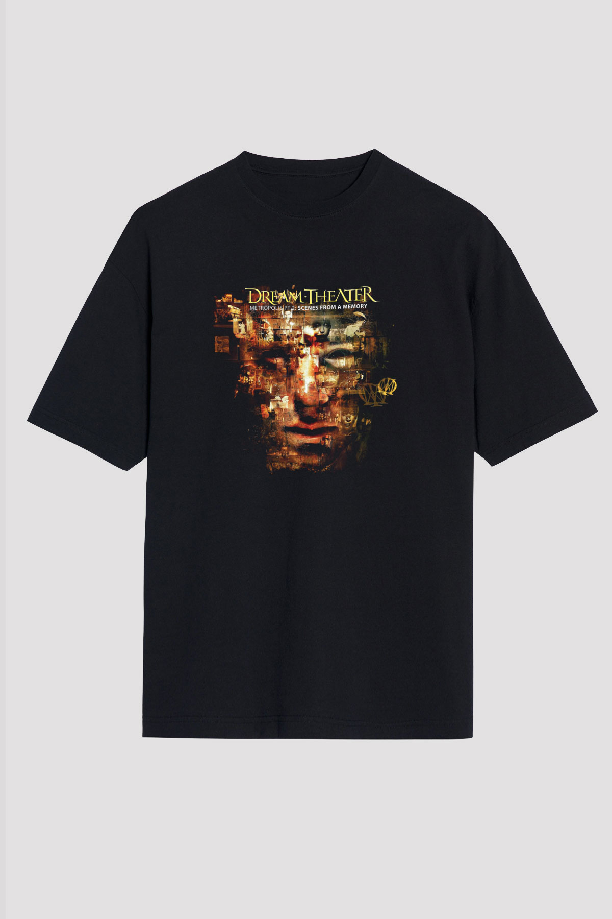 Dream Theater Baskılı Unisex Siyah Oversize Tişört
