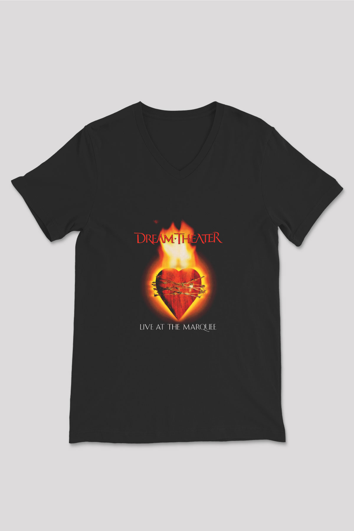 Dream Theater Baskılı Unisex Siyah V Yaka Tişört