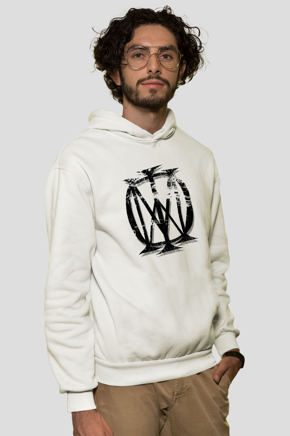 Dream Theater Beyaz Unisex Kapşonlu Sweatshirt