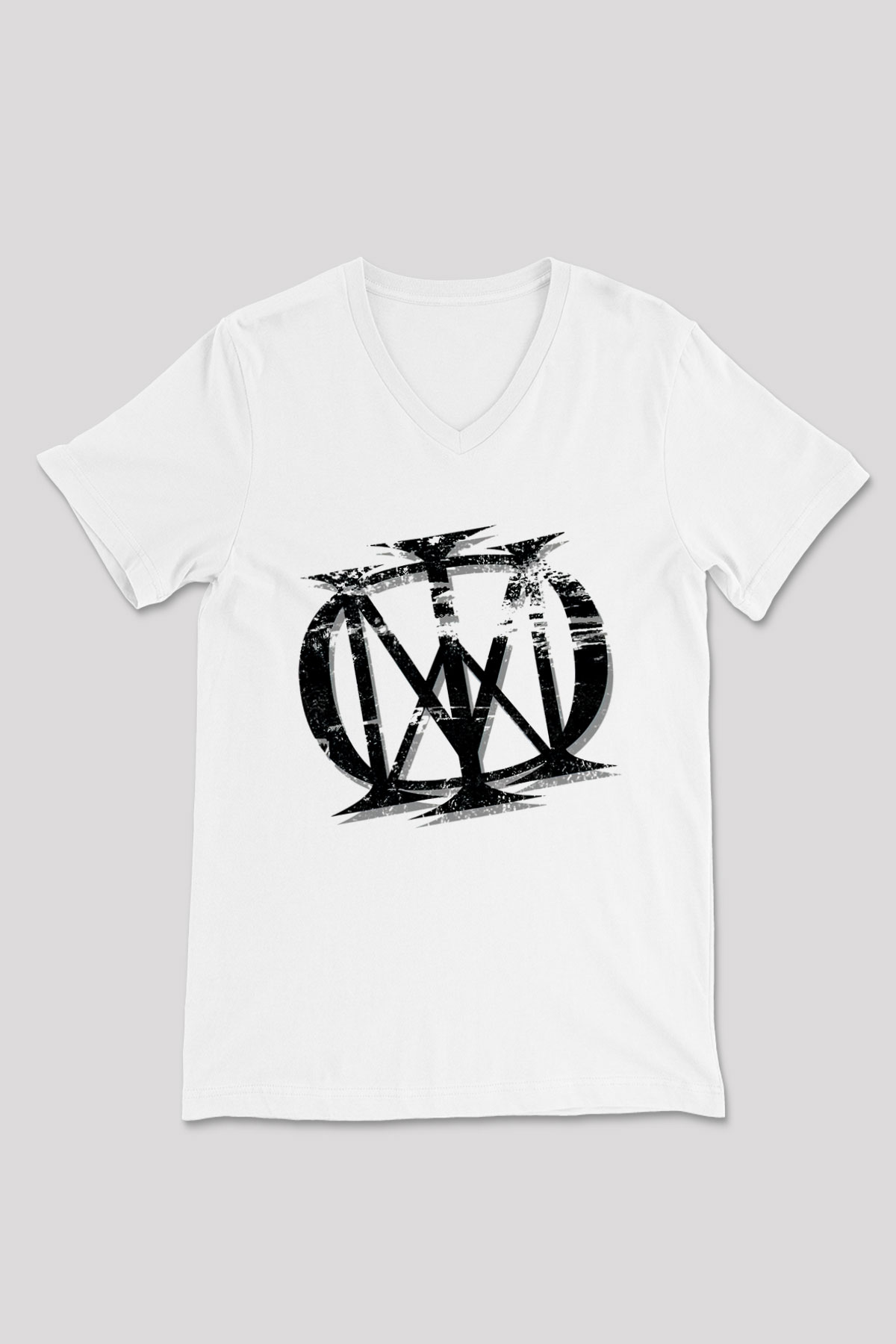 Dream Theater Beyaz Unisex V Yaka Tişört T-Shirt