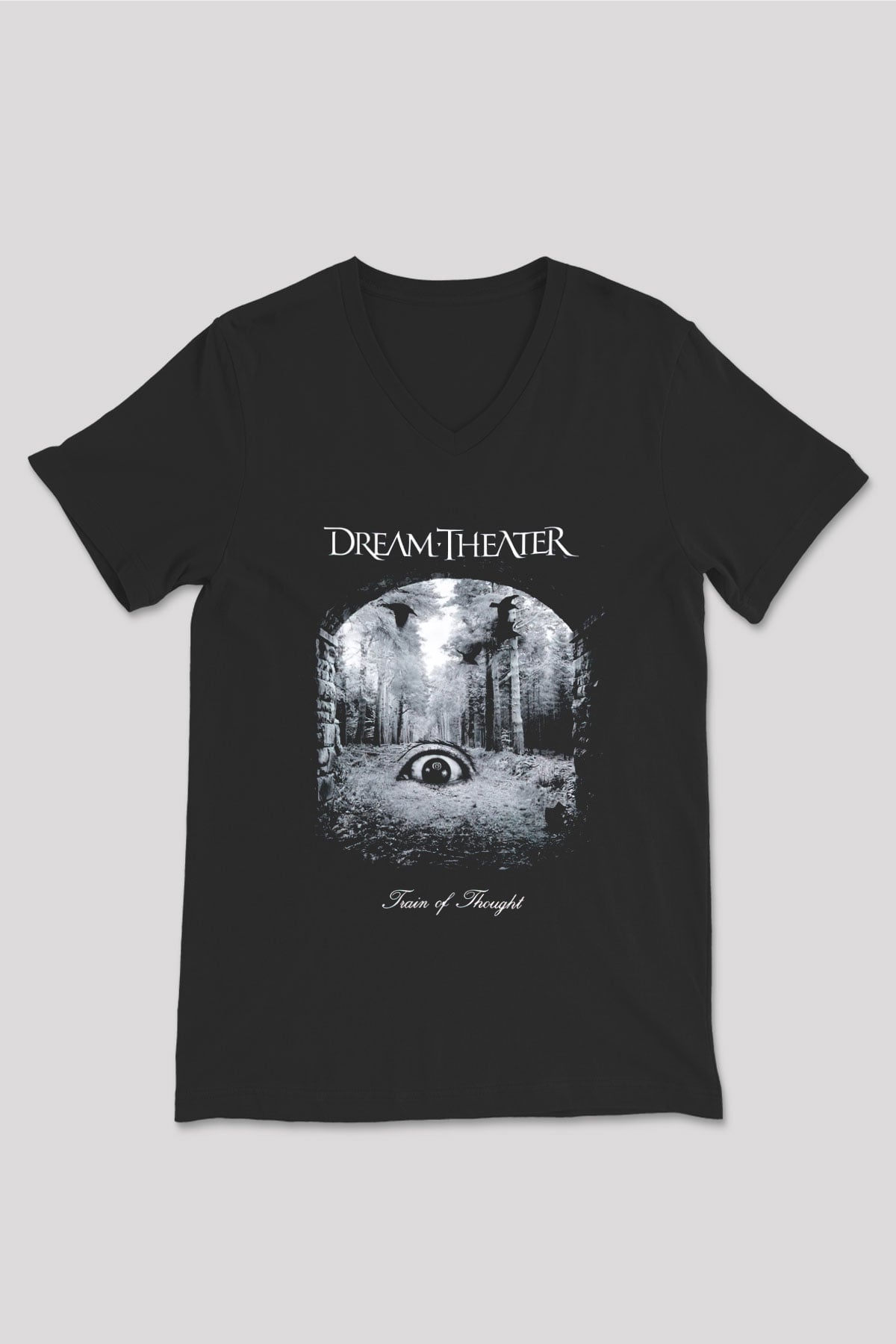 Dream Theater Siyah Unisex V Yaka Tişört T-Shirt