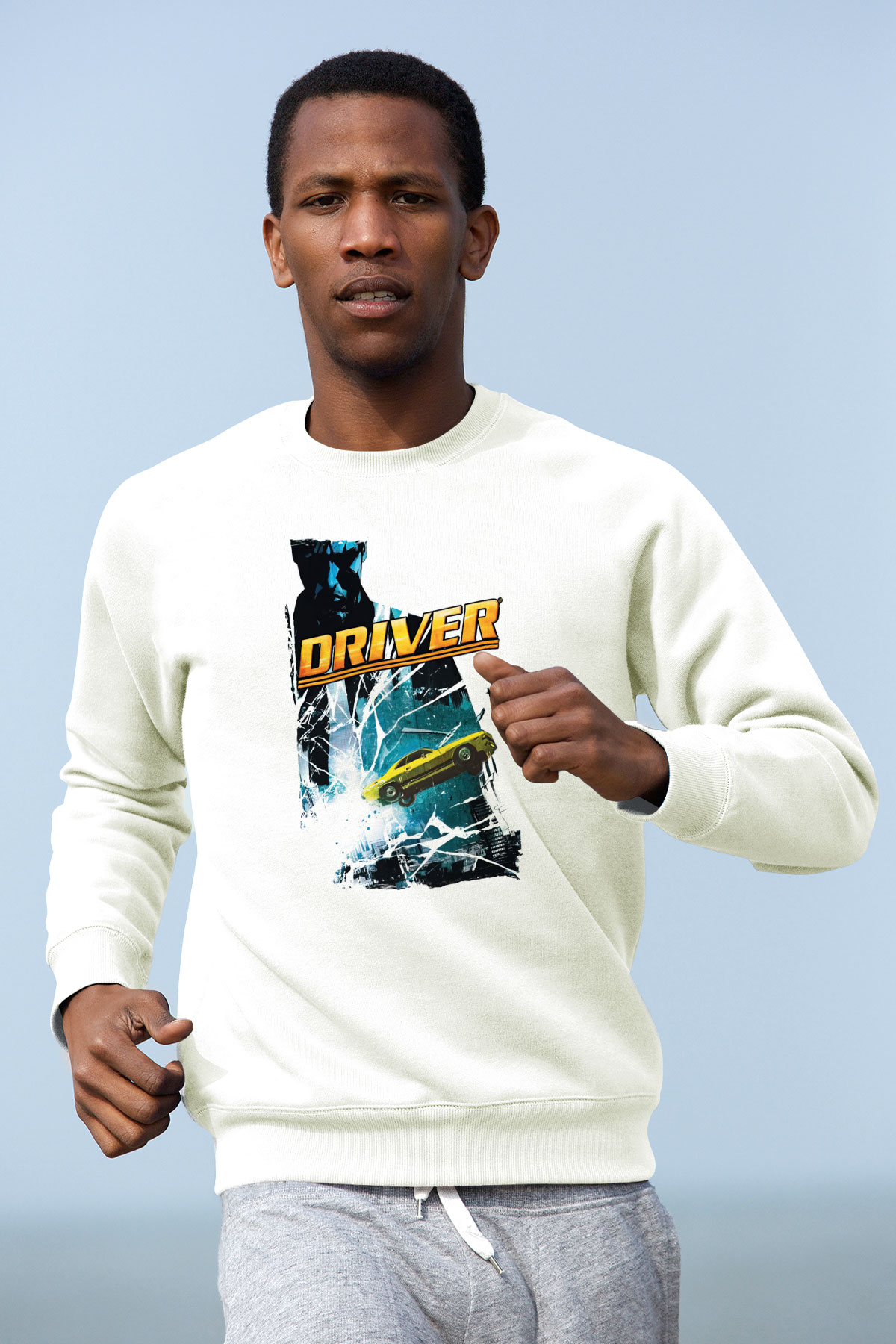 Driver Beyaz Unisex Sweatshirt