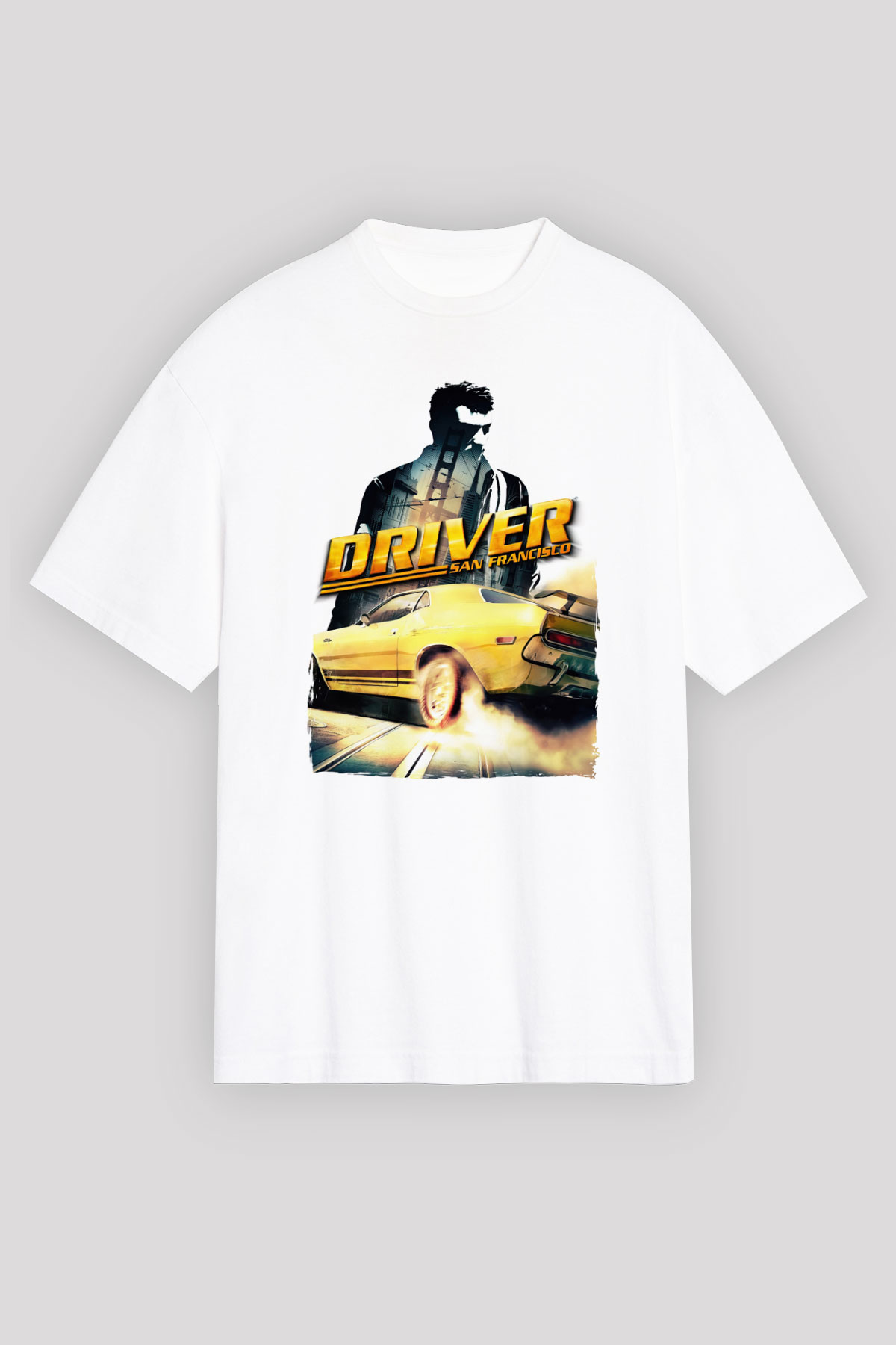 Driver Beyaz Oversize Tişört Oversize T-shirt