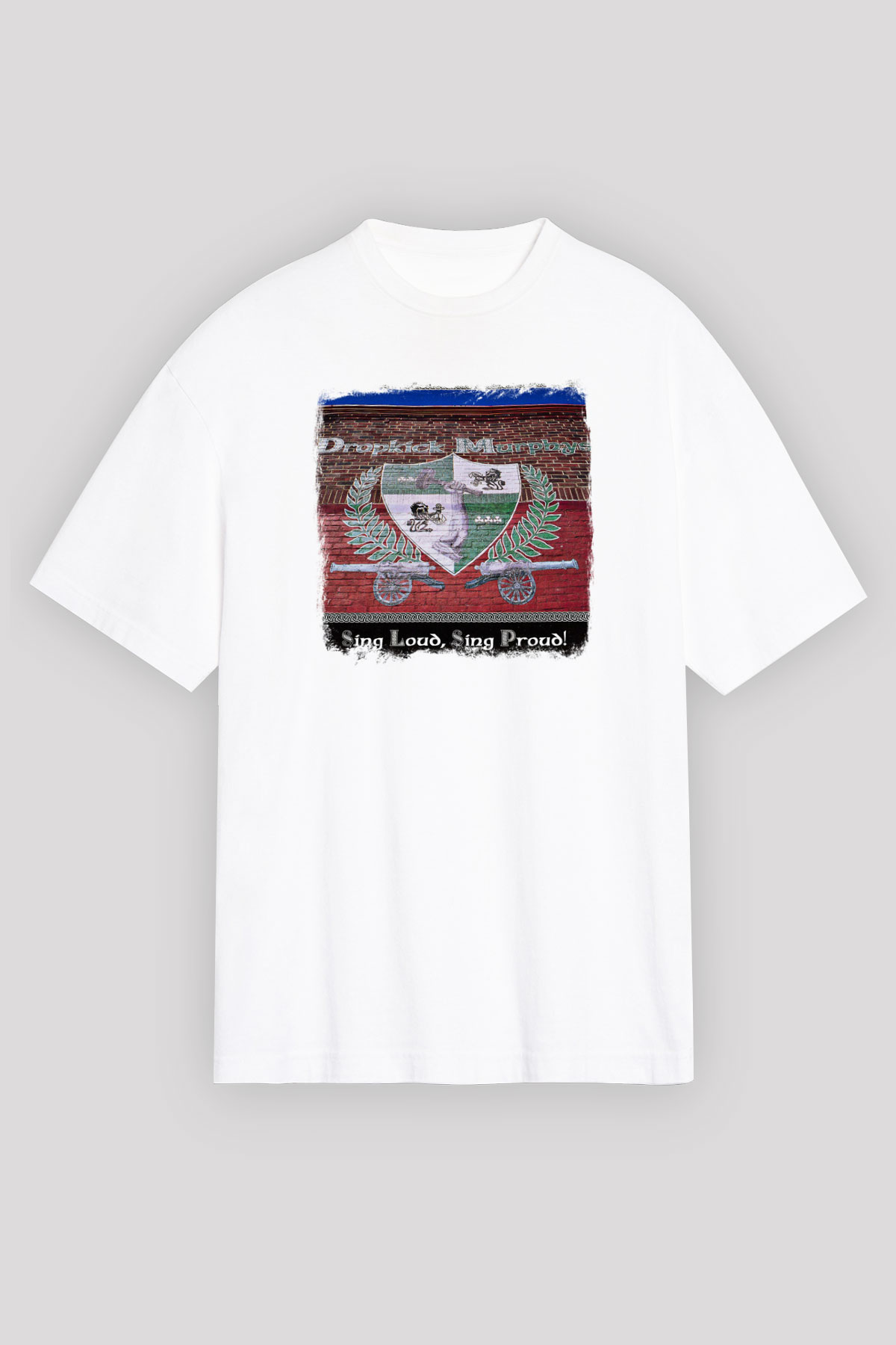 Dropkick Murphys Baskılı Unisex Beyaz Oversize Tişört