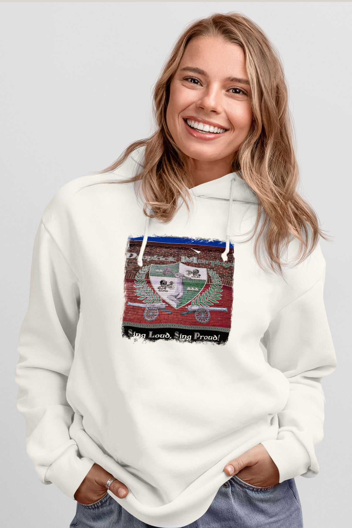 Dropkick Murphys Baskılı Unisex Beyaz Hoodie