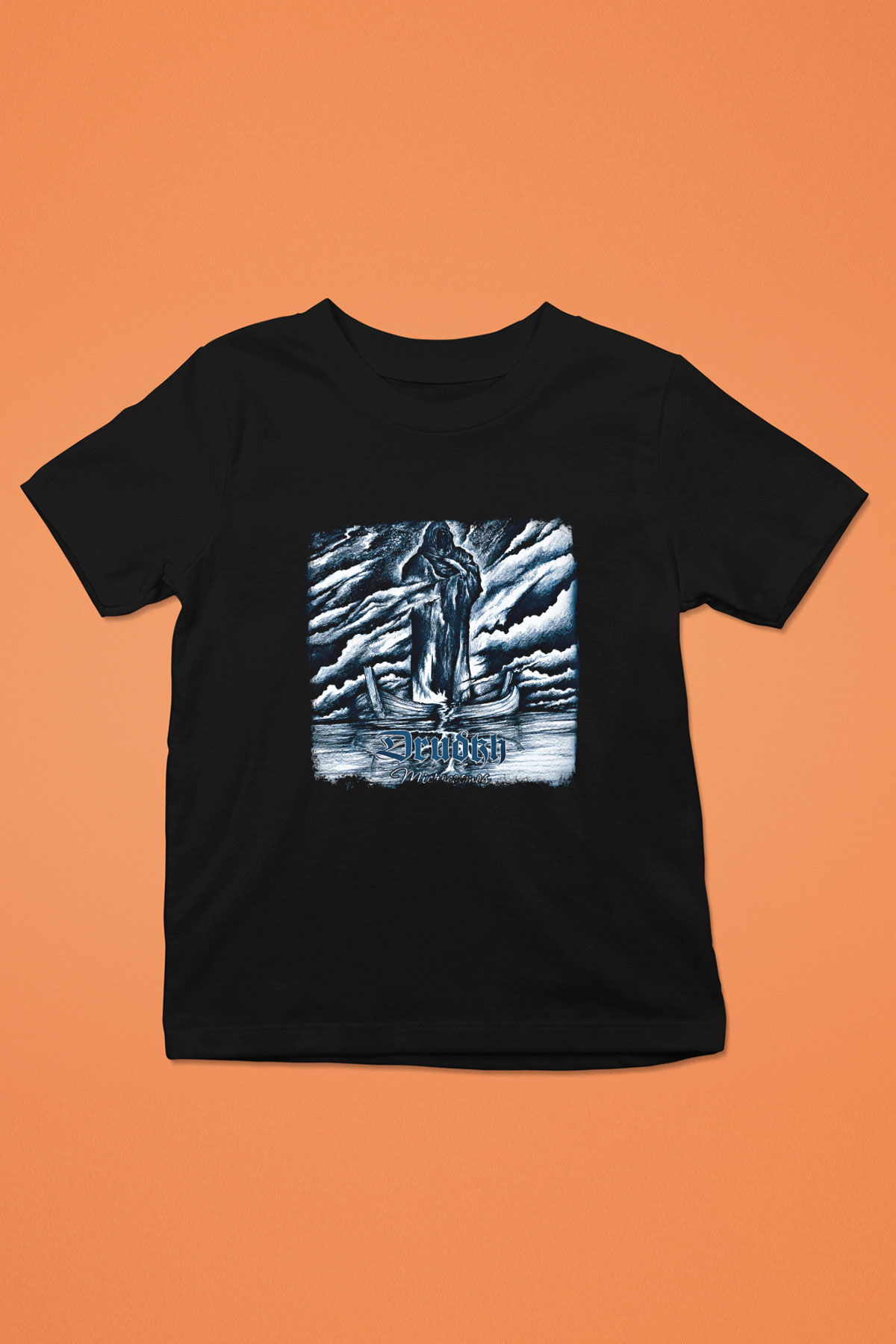Drudkh Baskılı Unisex Siyah Çocuk Tişört
