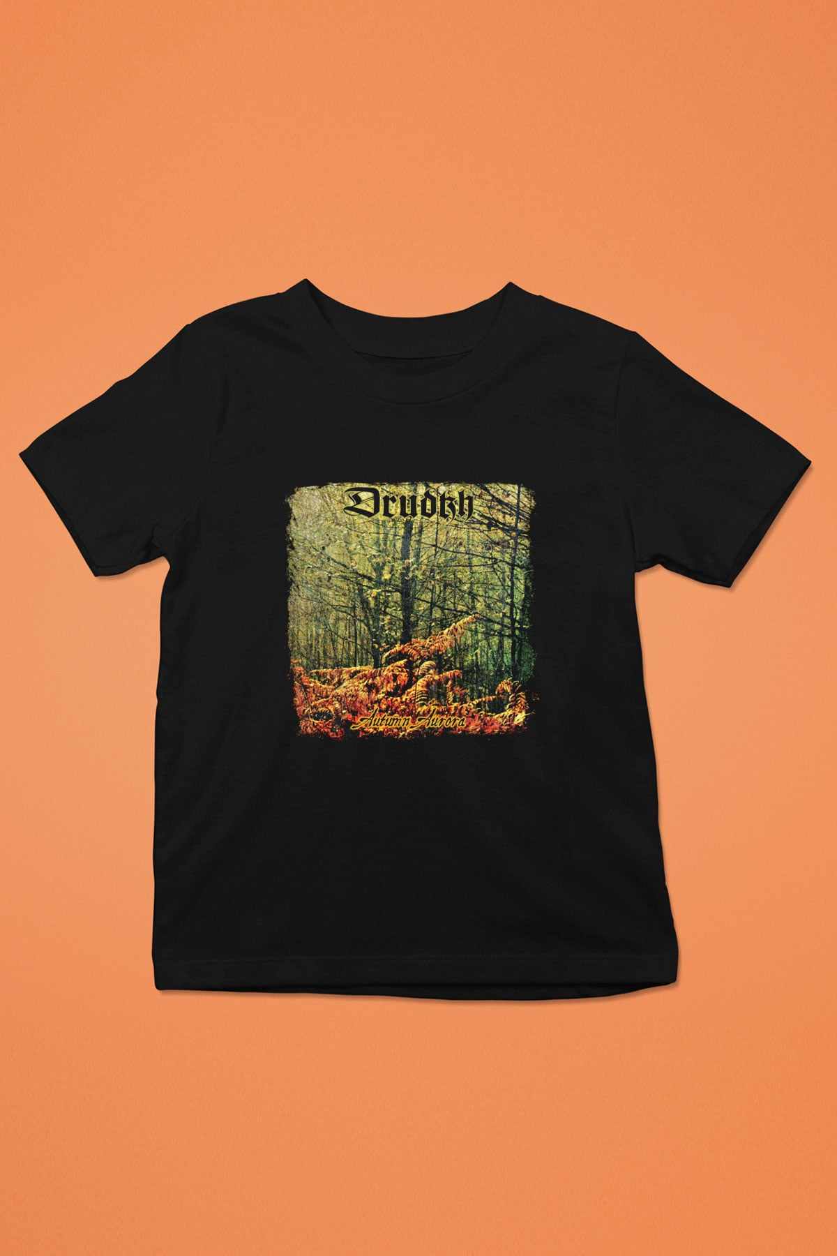 Drudkh Baskılı Unisex Siyah Çocuk Tişört