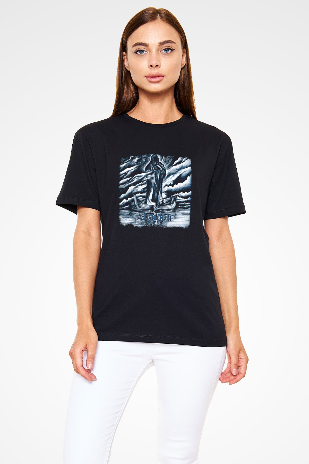 Drudkh Baskılı Unisex Siyah Tişört
